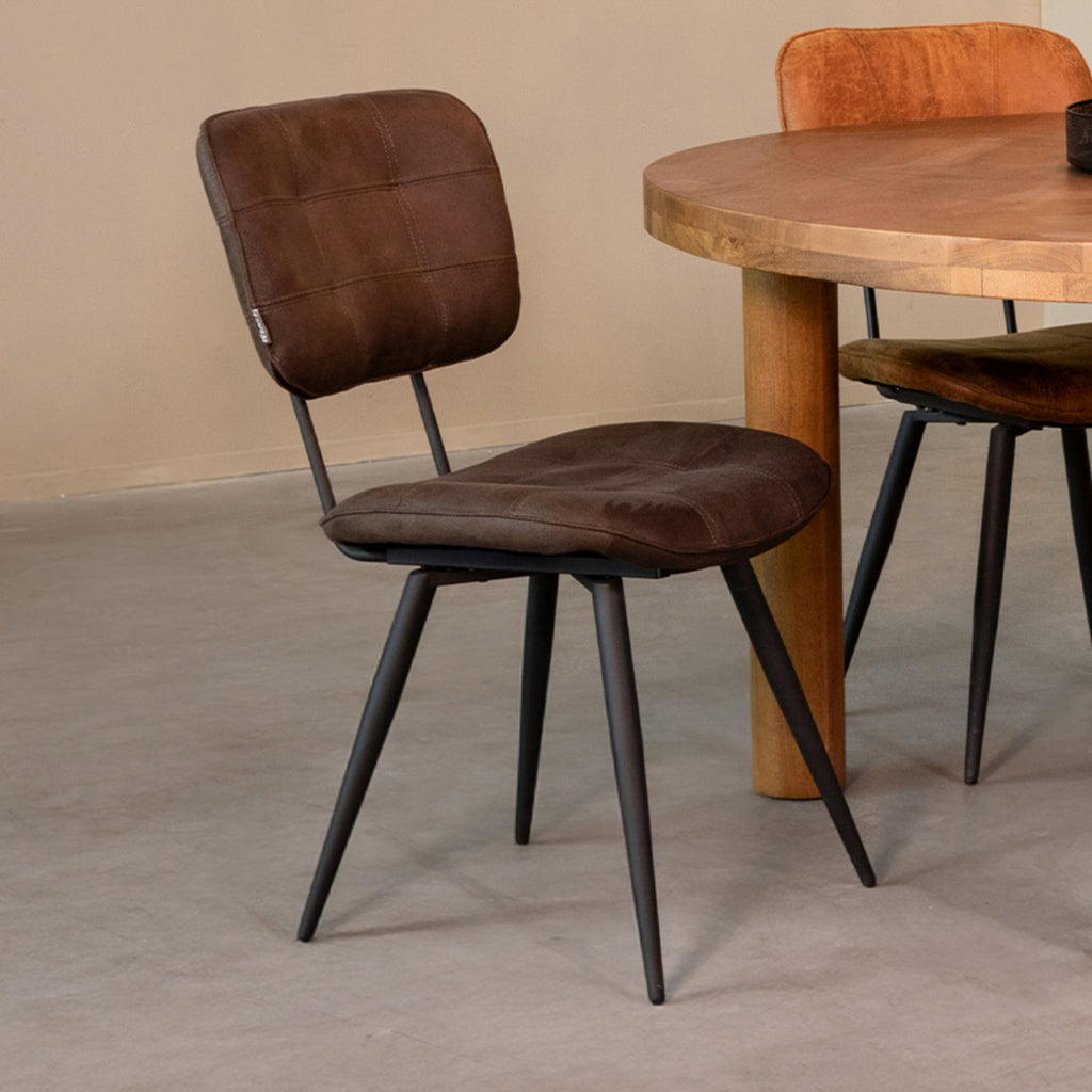 Eetkamerstoel Gus - Antraciet - Microfiber