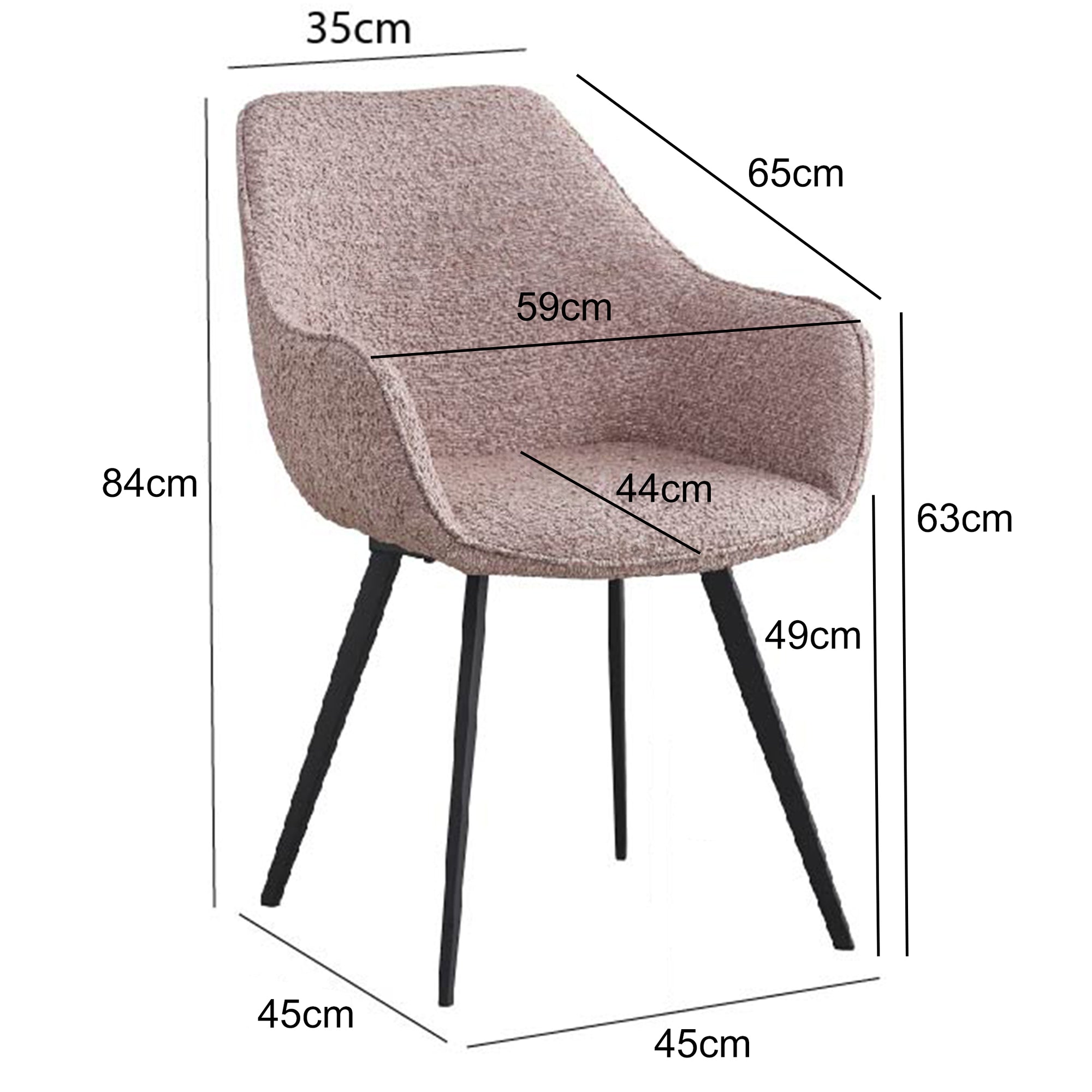 Luca Boucle Vintage Pink (set van 2)