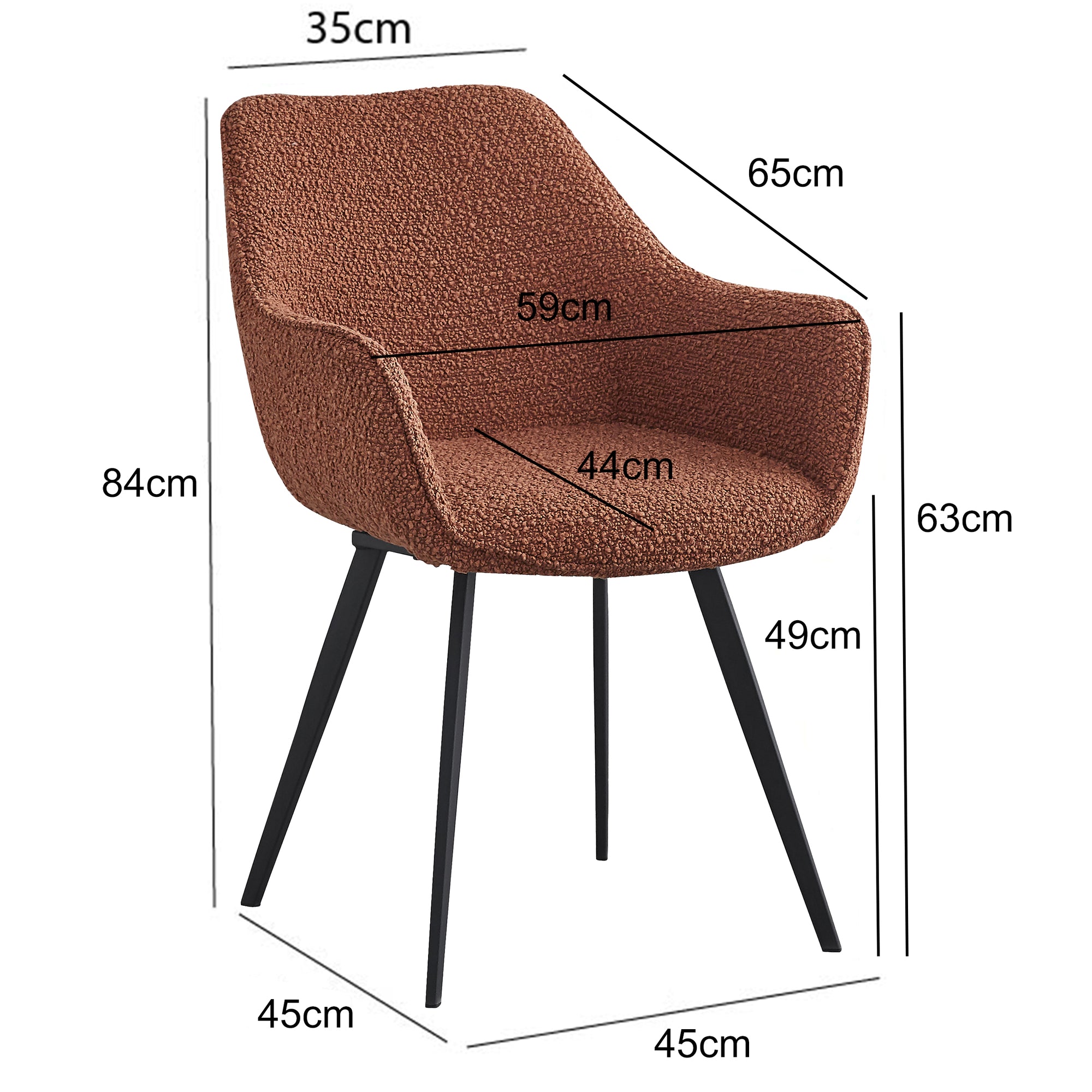 Luca Boucle Leaf Brown (set van 2)