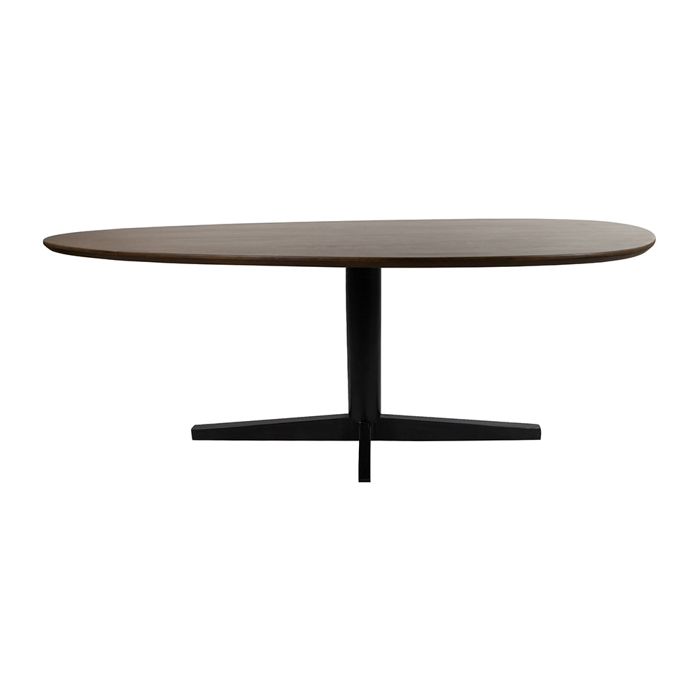 Eetkamertafel 190, organisch, poot Black, Mango Brown Walnut