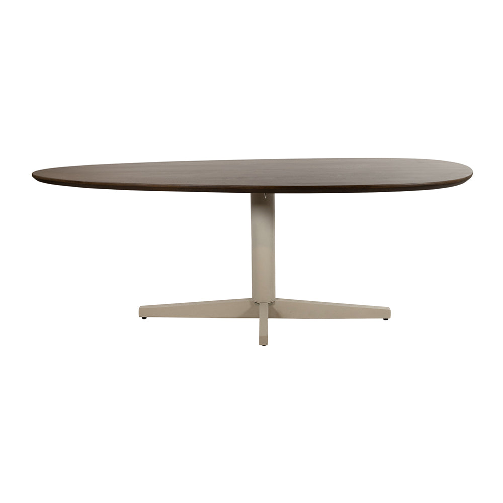 Eetkamertafel 160, organisch, poot Beige, Mango Brown Walnut
