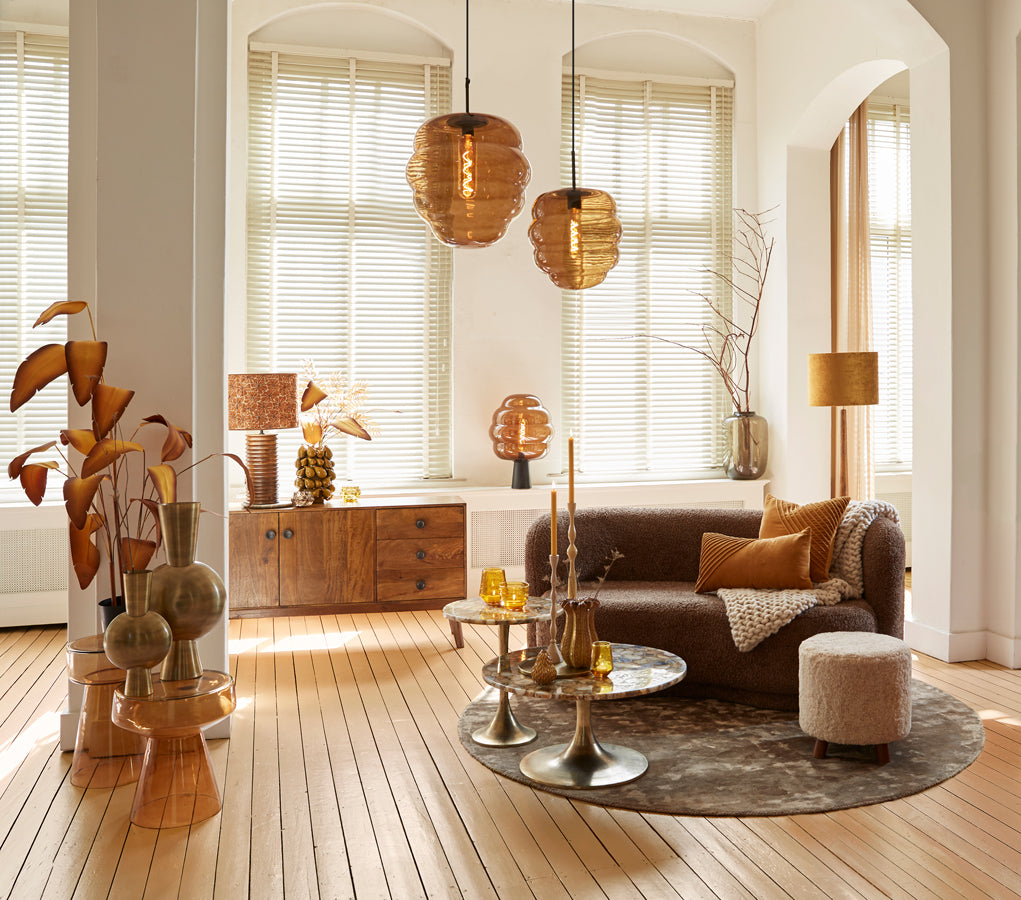 Hanglamp Misty - Bruin - 30x30x37cm