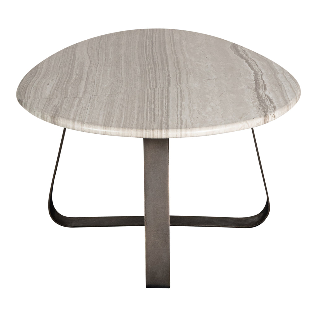 Muka coffeetable low dark grey base white marble
