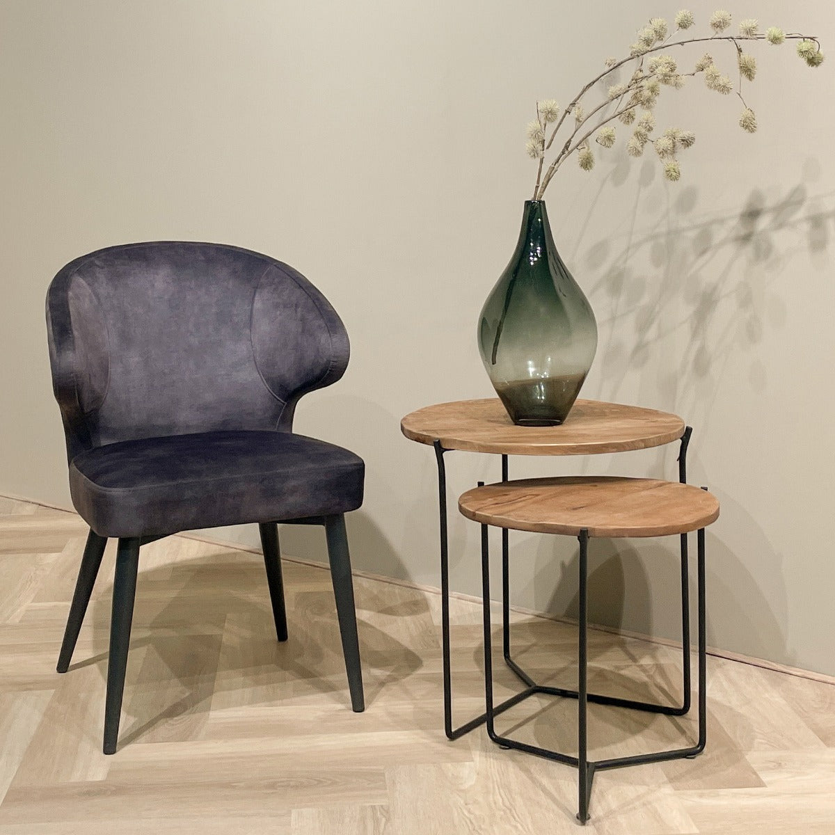 Donna Anthracite Velvet (set van 2)