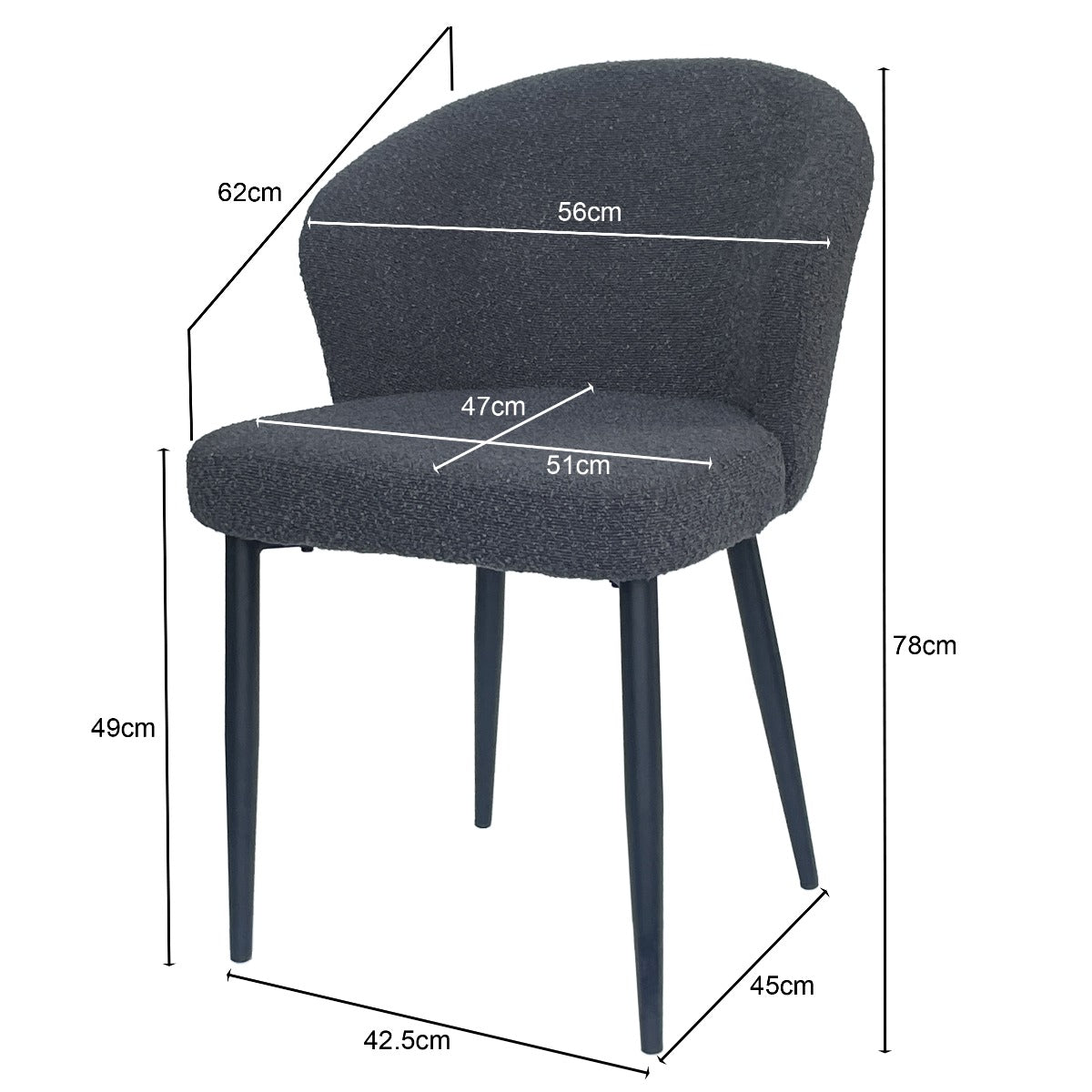 Laura Boucle Antraciet