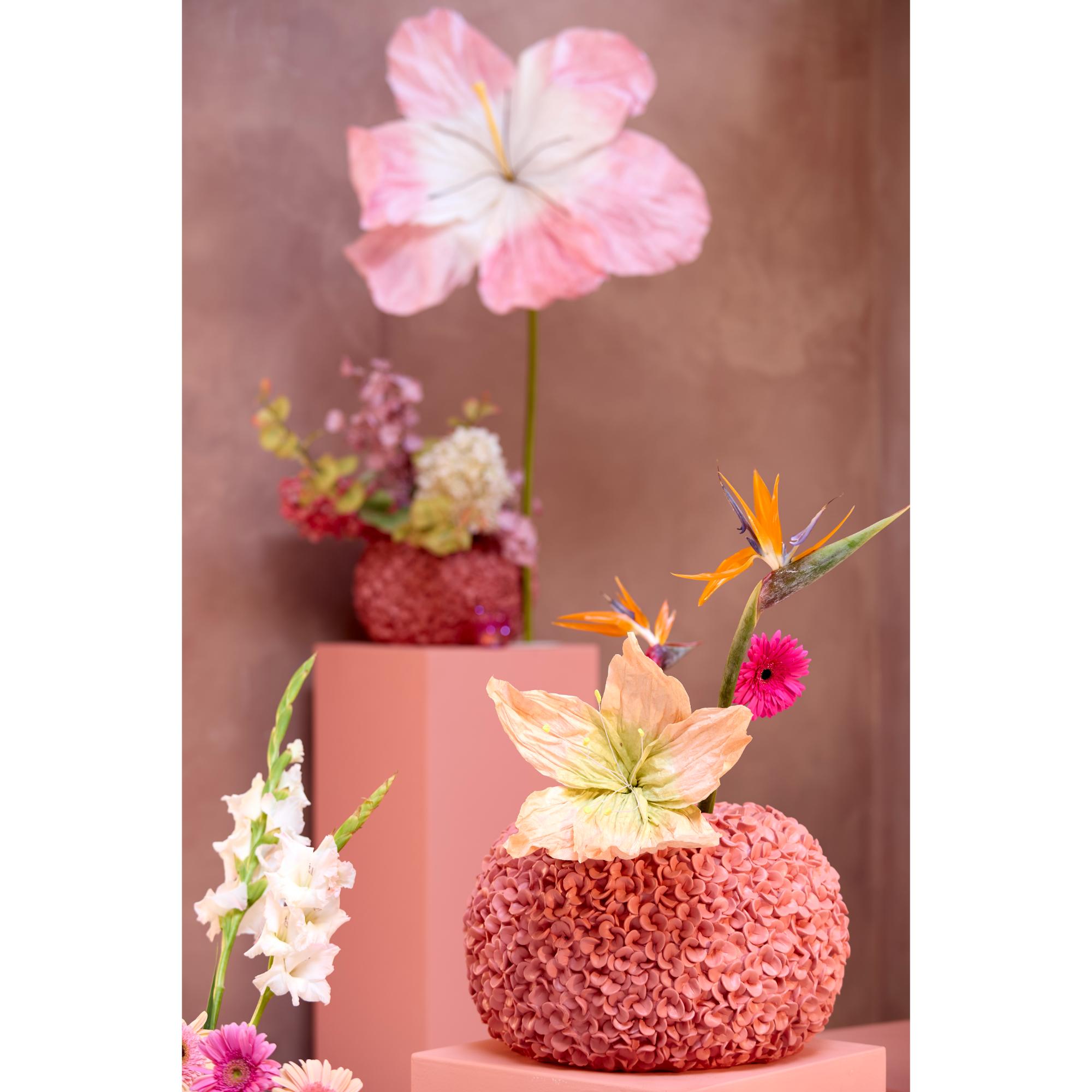 Vaas Phylia - Koraalrood - 47.5x47.5x30cm