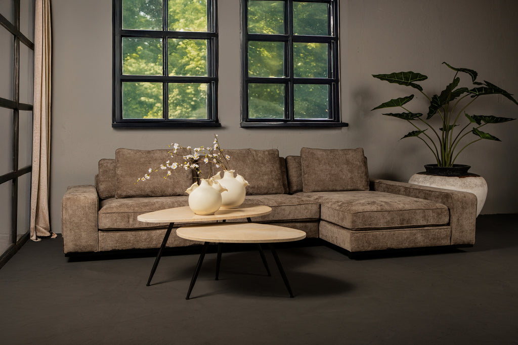 Veria set of 2 coffeetables beige marble