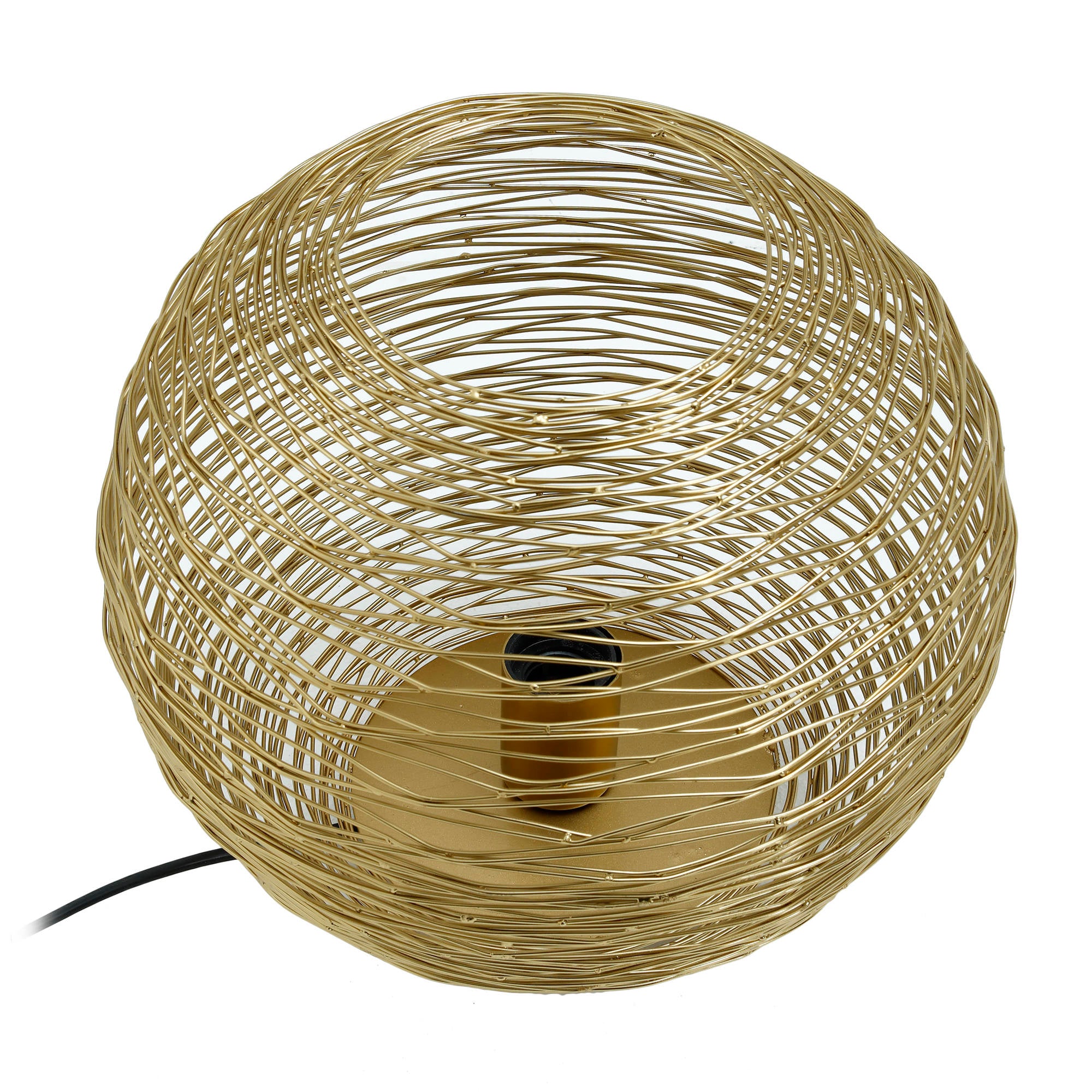 Andres Gold Iron Table Lamp Round Wired Design L