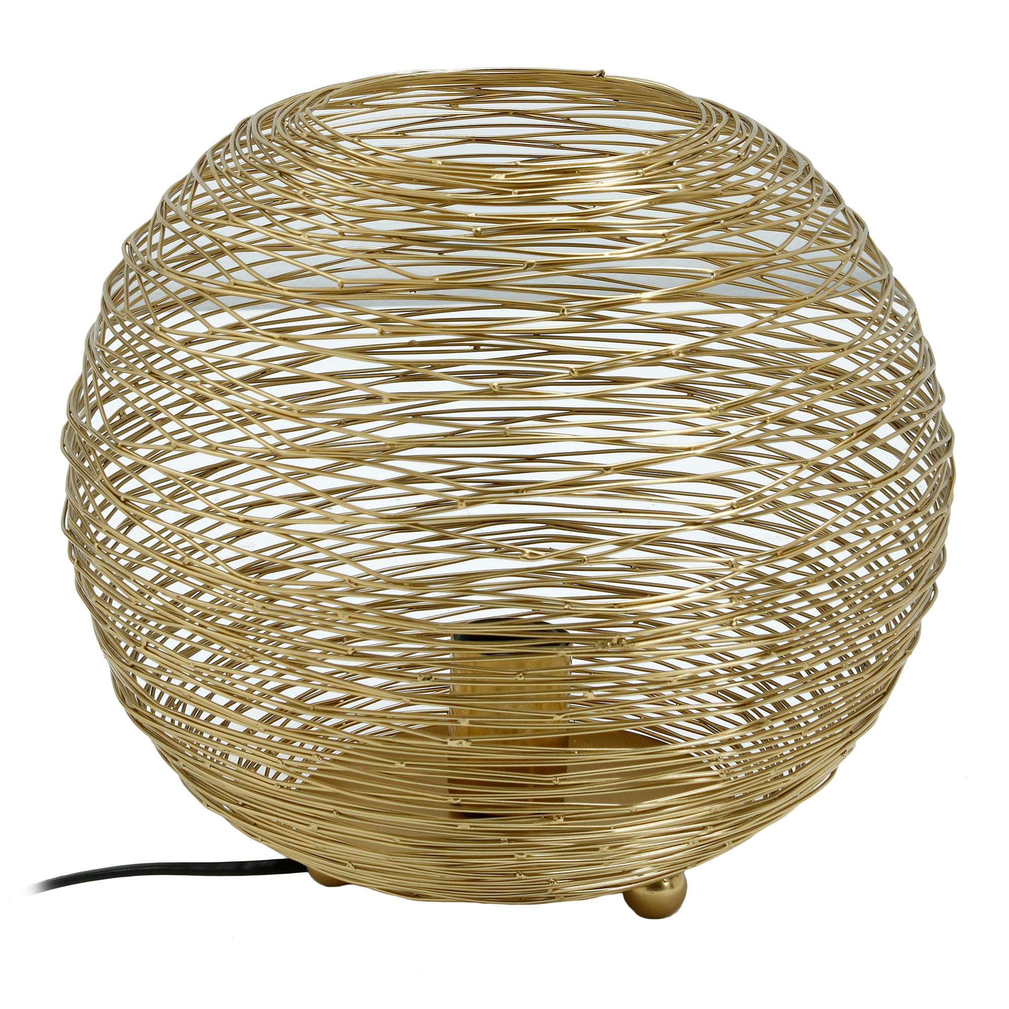 Andres Gold Iron Table Lamp Round Wired Design L
