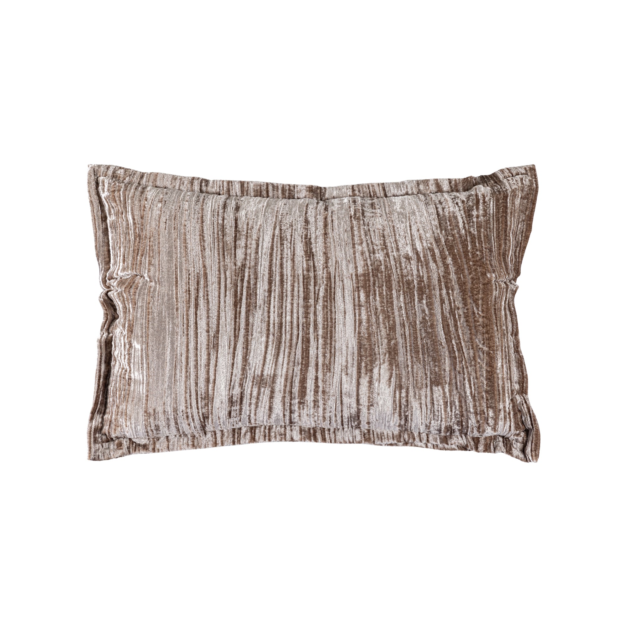 Senny Beige Velvet Cushion Ruffle Rim Rectangle (set of 2)