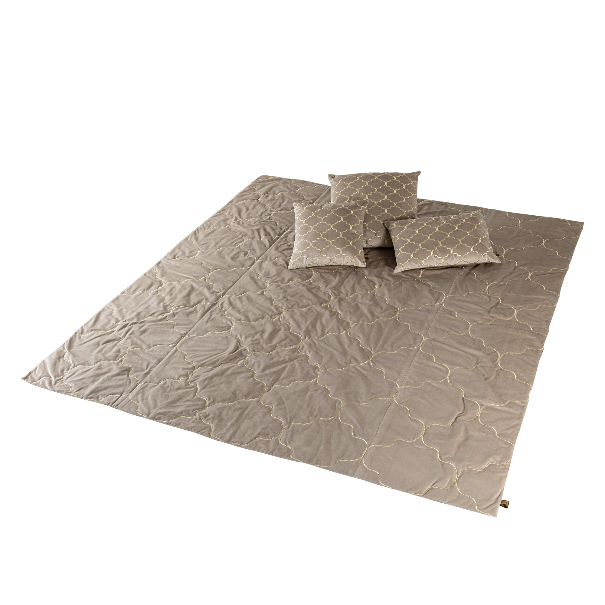 Lizze Beige Velvet Cushion Embroidery Square S (set of 2)