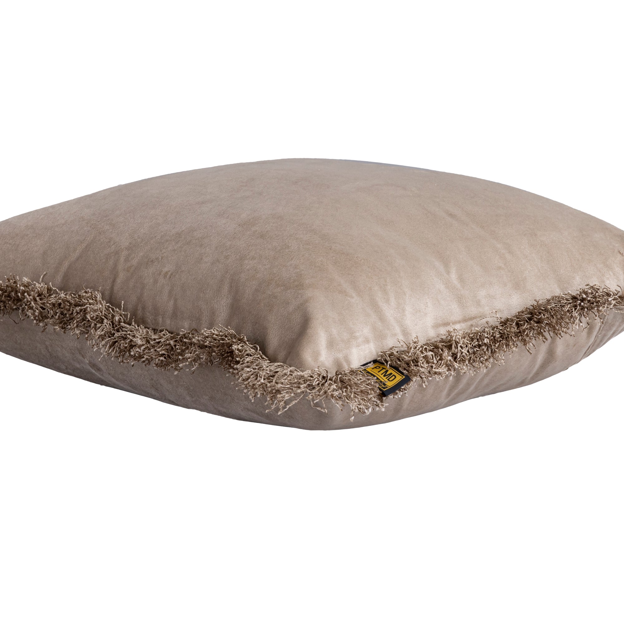 Nous Beige Velvet Cushion With Fringes Square S (set of 2)