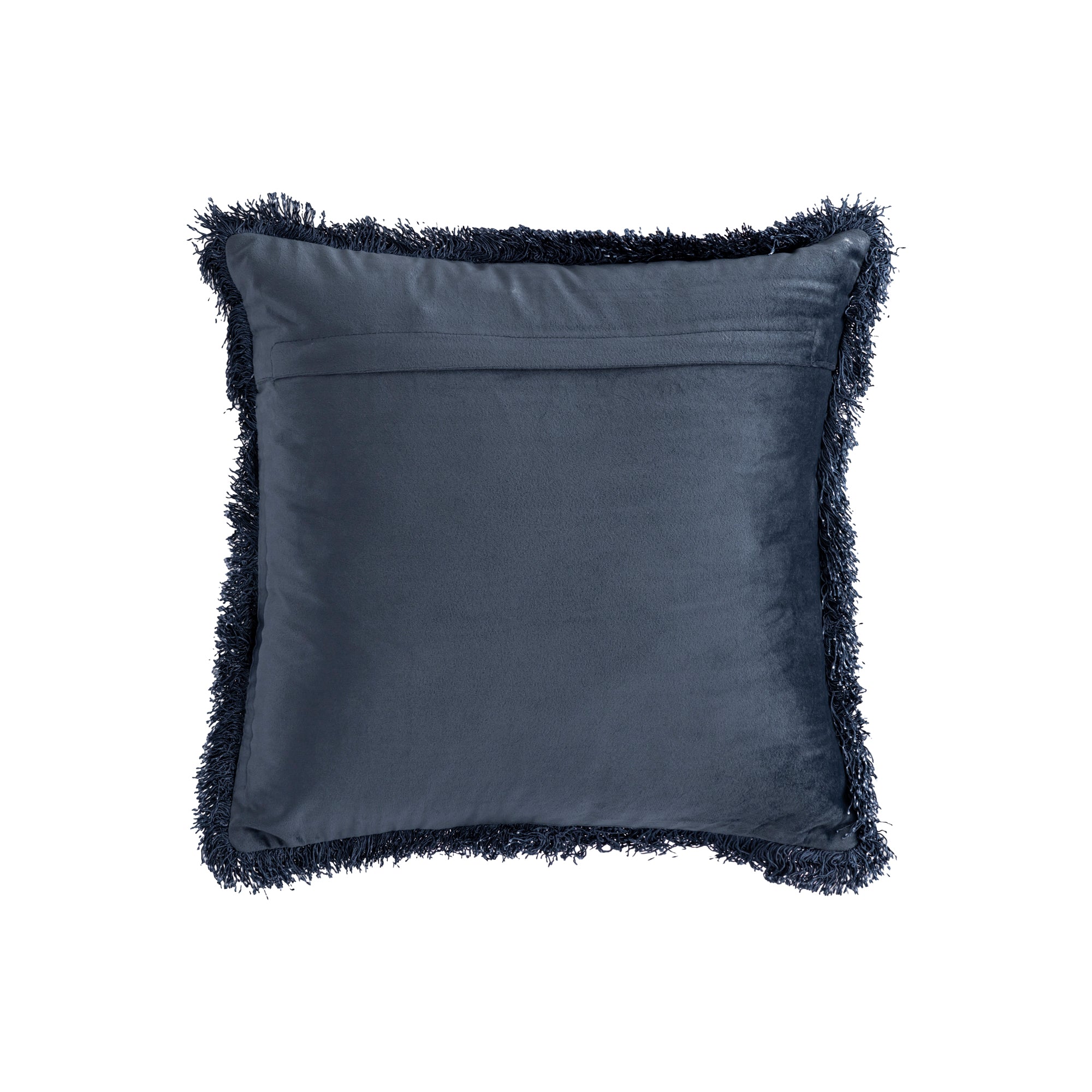Nous Blue Velvet Cushion With Fringes Square S (set of 2)