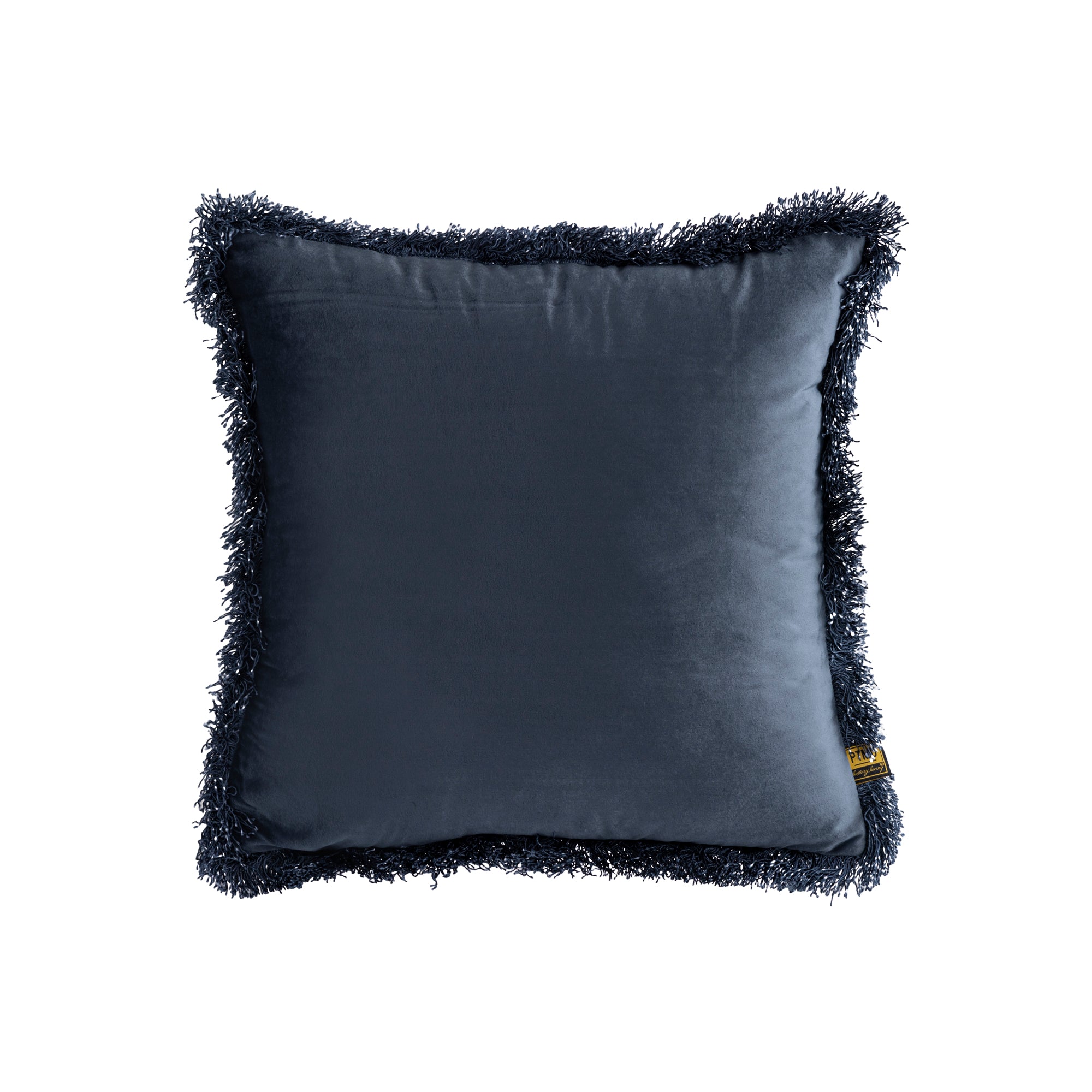 Nous Blue Velvet Cushion With Fringes Square S (set of 2)
