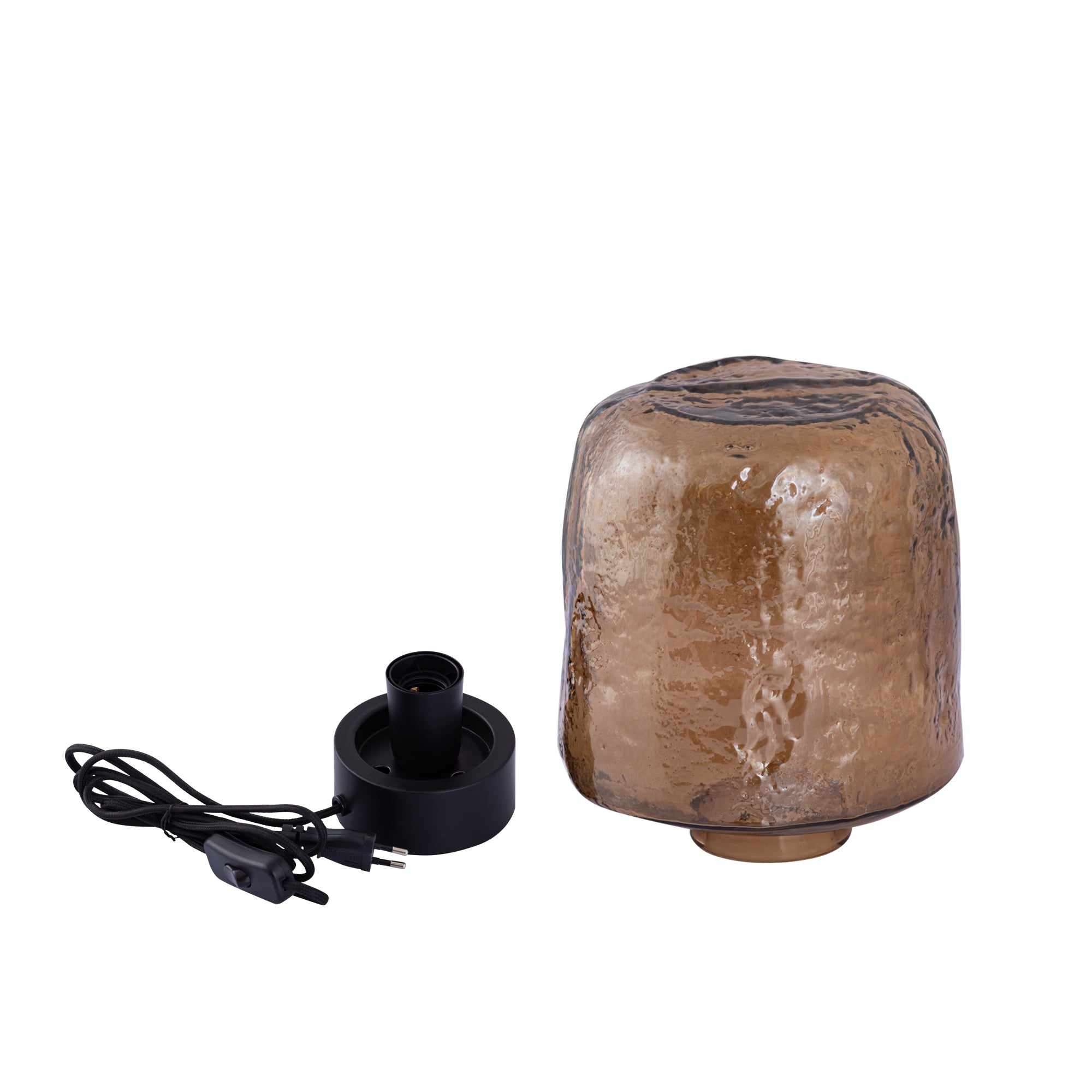 Anna Brown textured glass table lamp round
