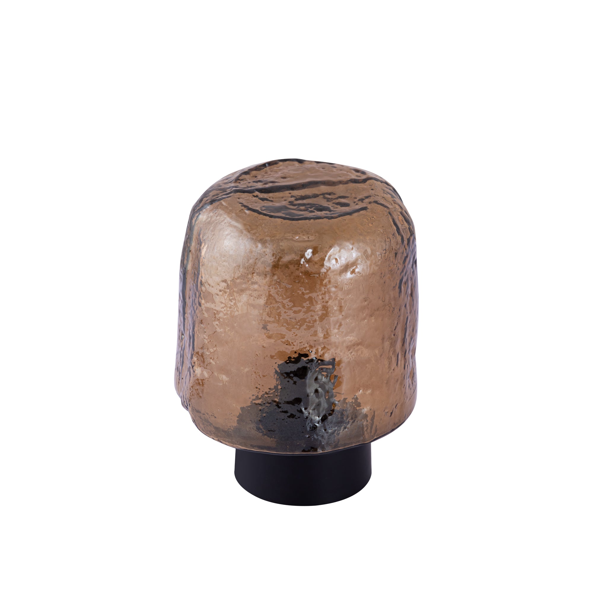 Anna Brown textured glass table lamp round