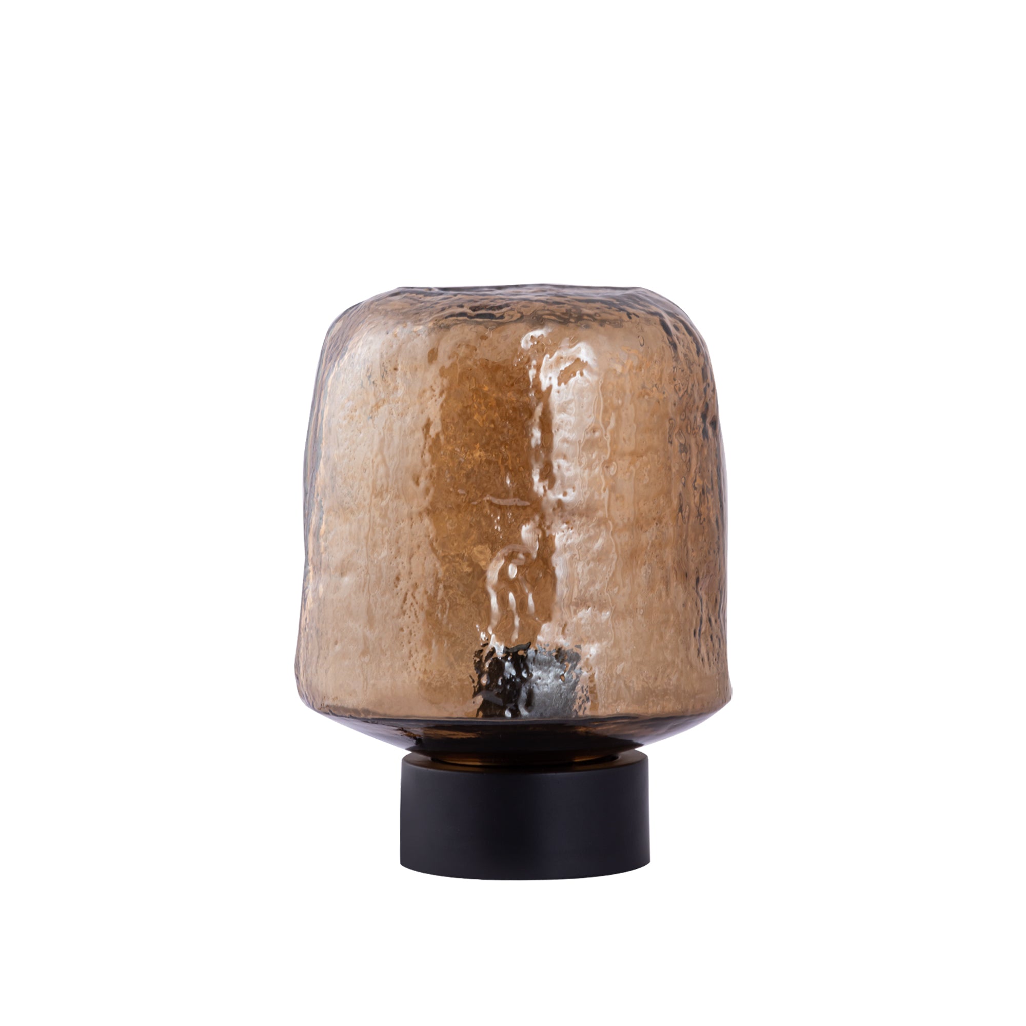 Anna Brown textured glass table lamp round