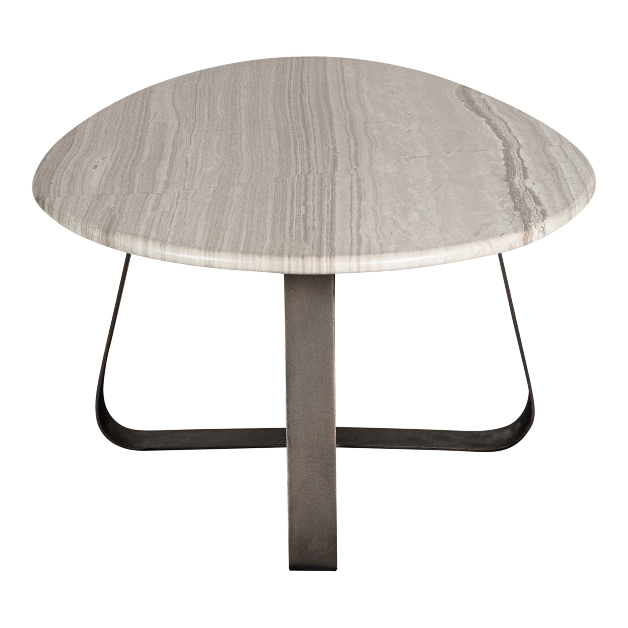 Muka coffeetable low dark grey base white marble