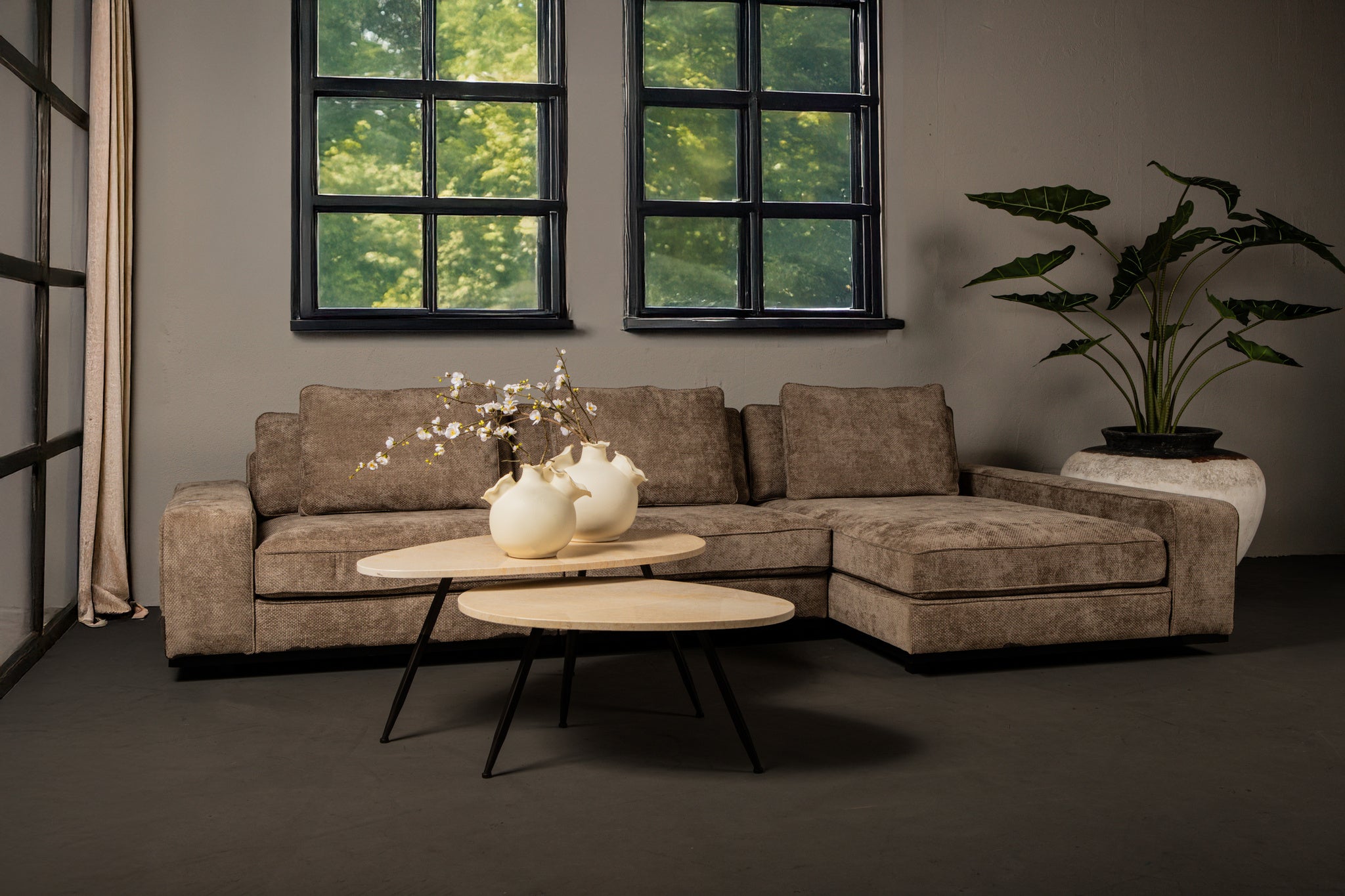 Veria Set Of 2 Coffeetables Beige Marble