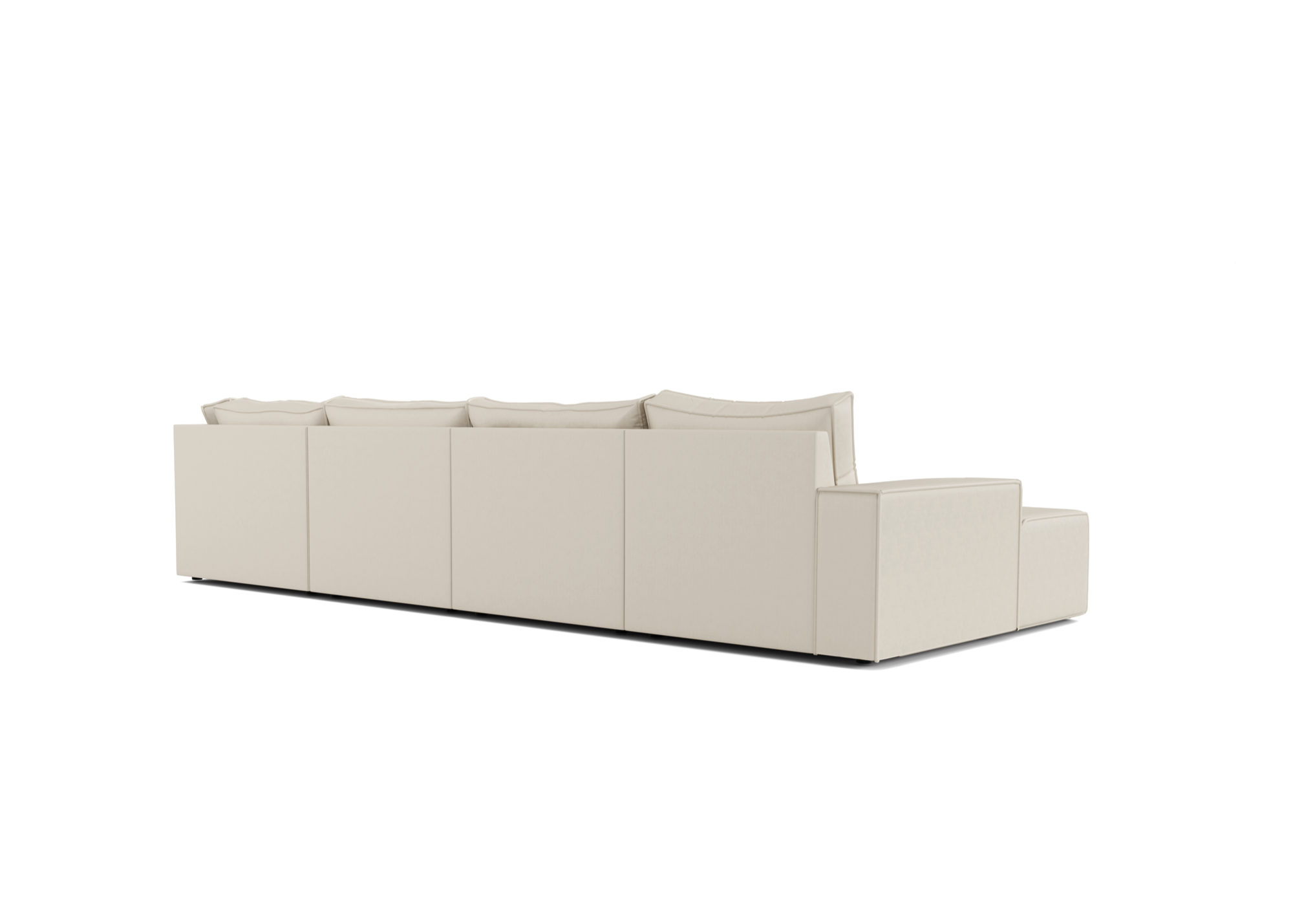 Alinka U-bank Cream met lounge en poef - Links