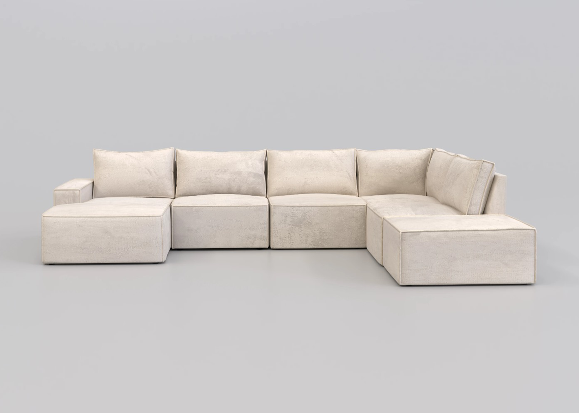 Alinka Teddy U-bank met lounge en poef - Links