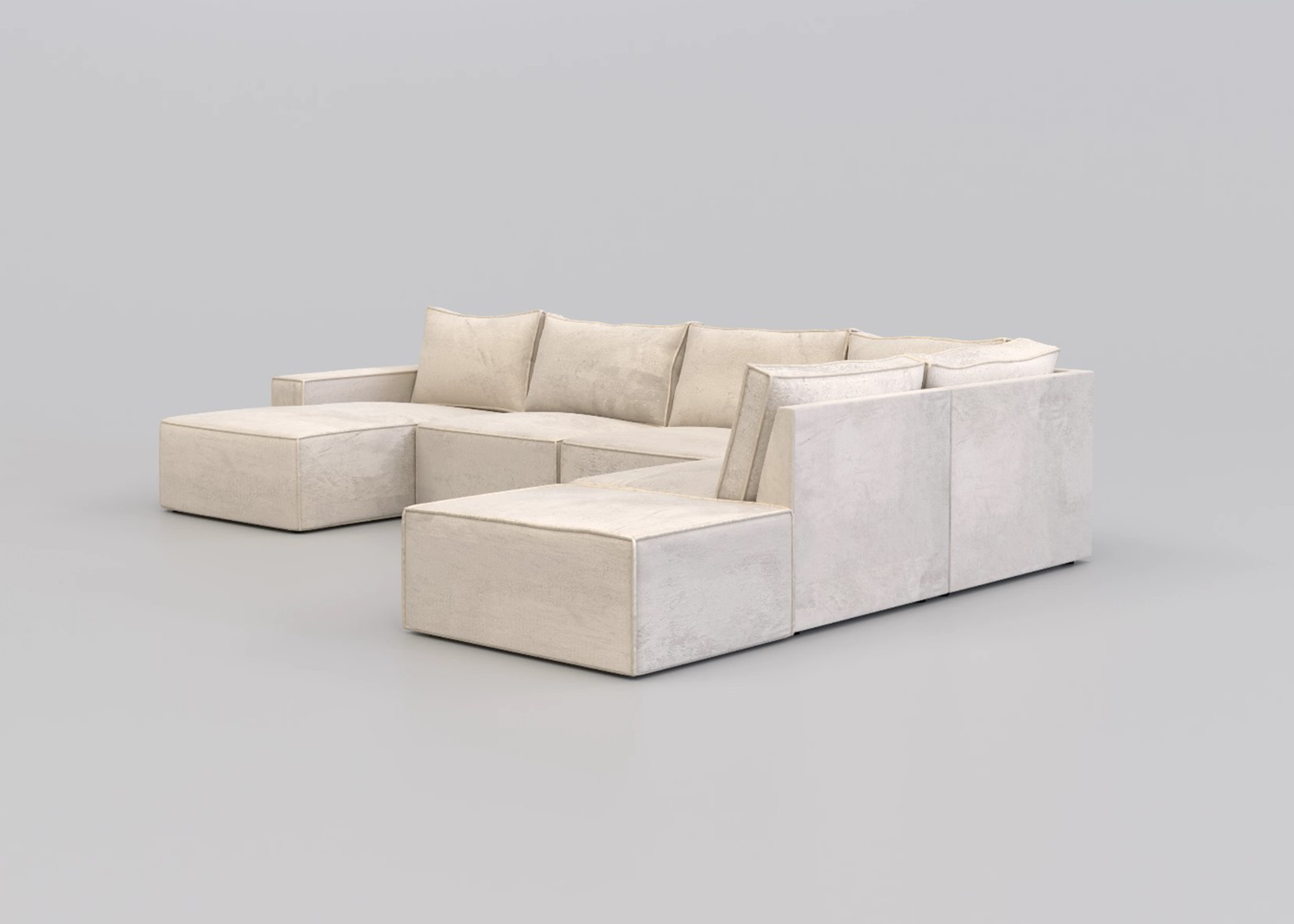 Alinka Teddy U-bank met lounge en poef - Links