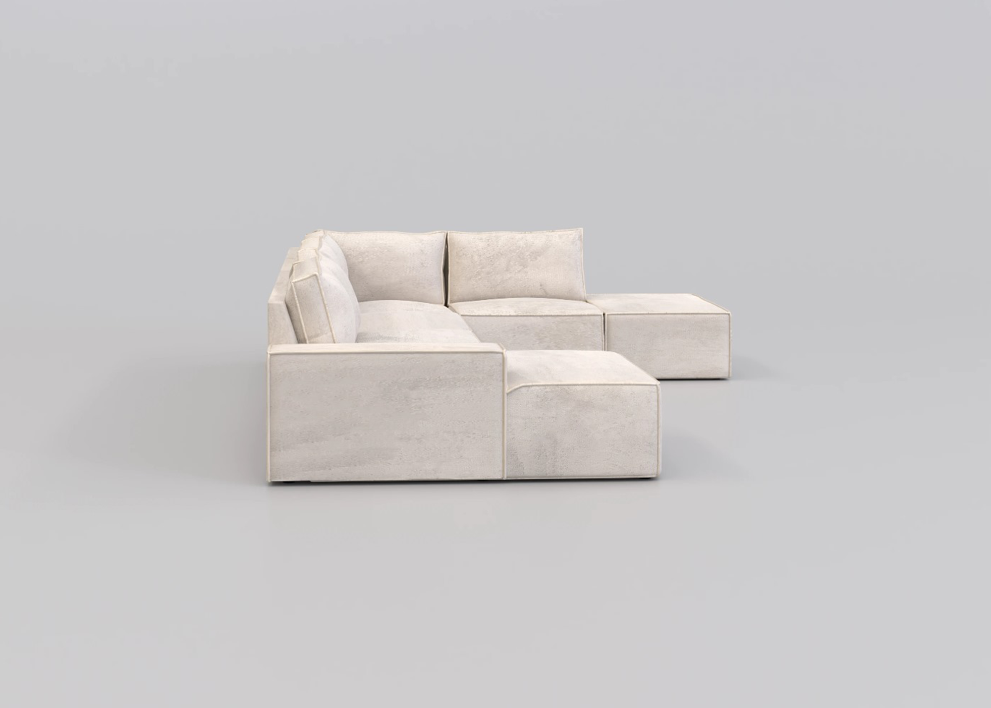 Alinka Teddy U-bank met lounge en poef - Links