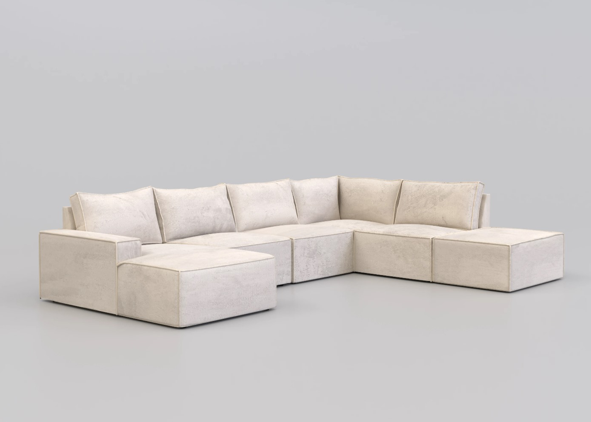 Alinka Teddy U-bank met lounge en poef - Links