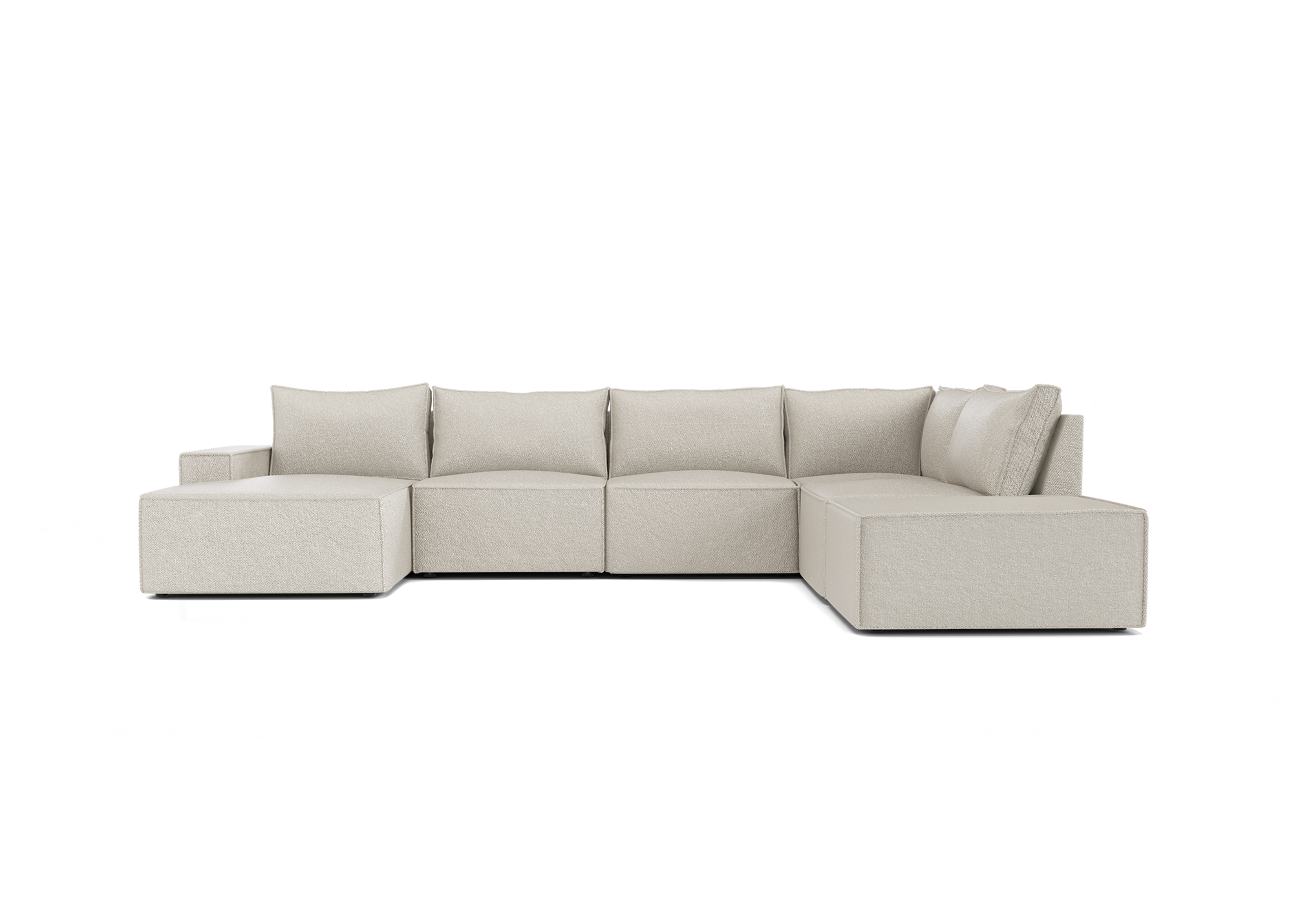 Alinka Equilibrio U-bank in beige met lounge en poef - Links