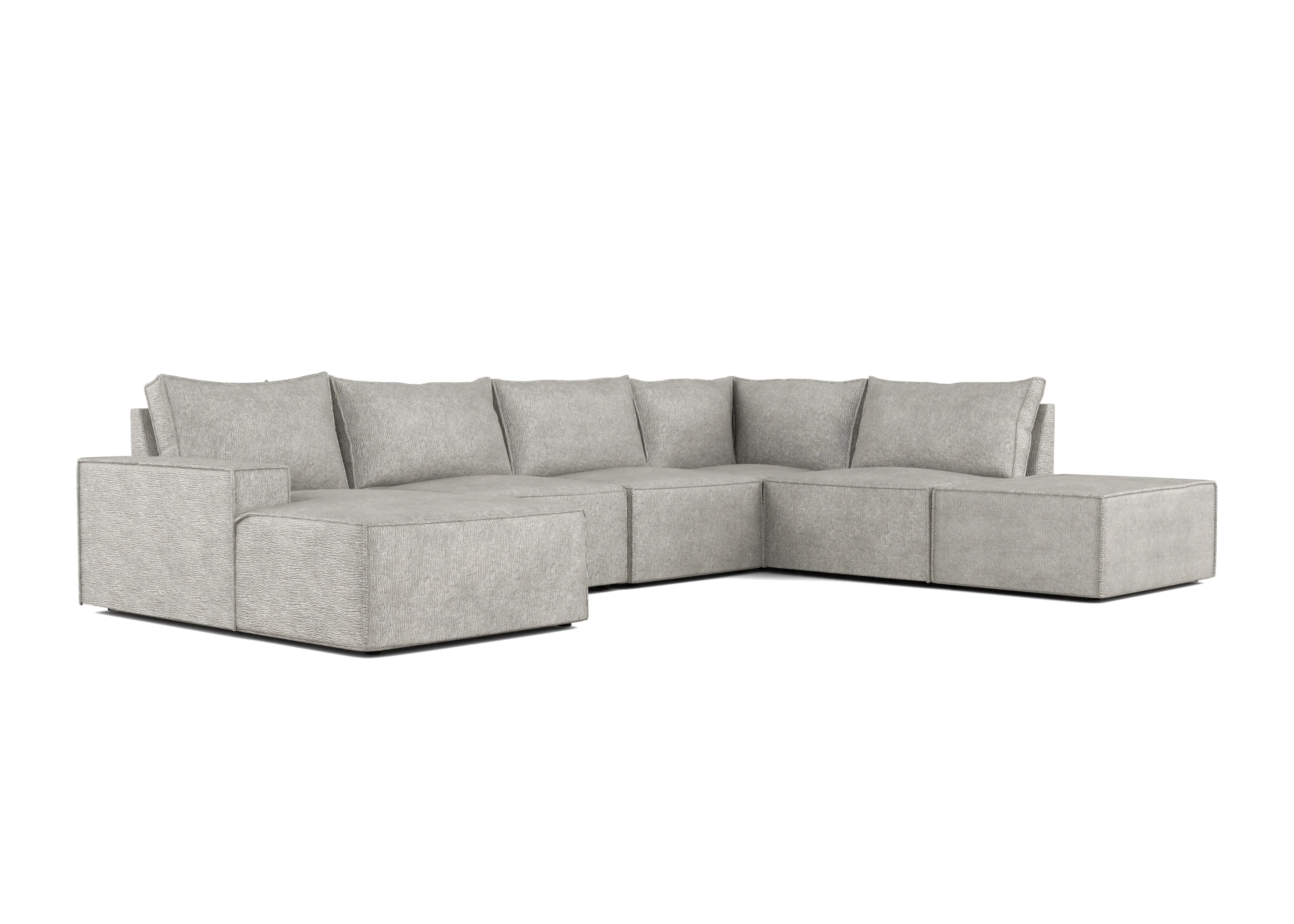 Alinka U-bank met lounge en poef - Links