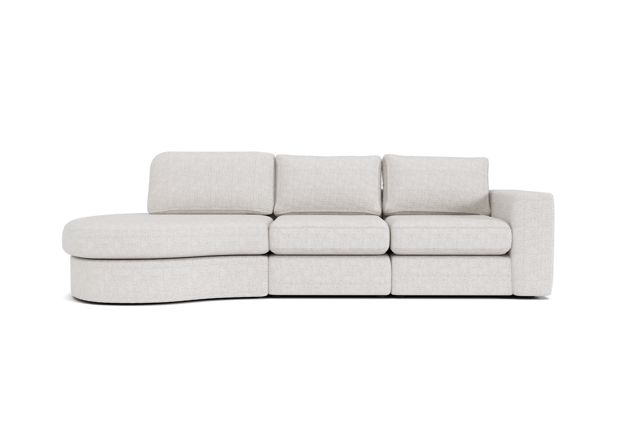 Brielle Harmony 3-zits bank met ottomaan in ivoor - Links