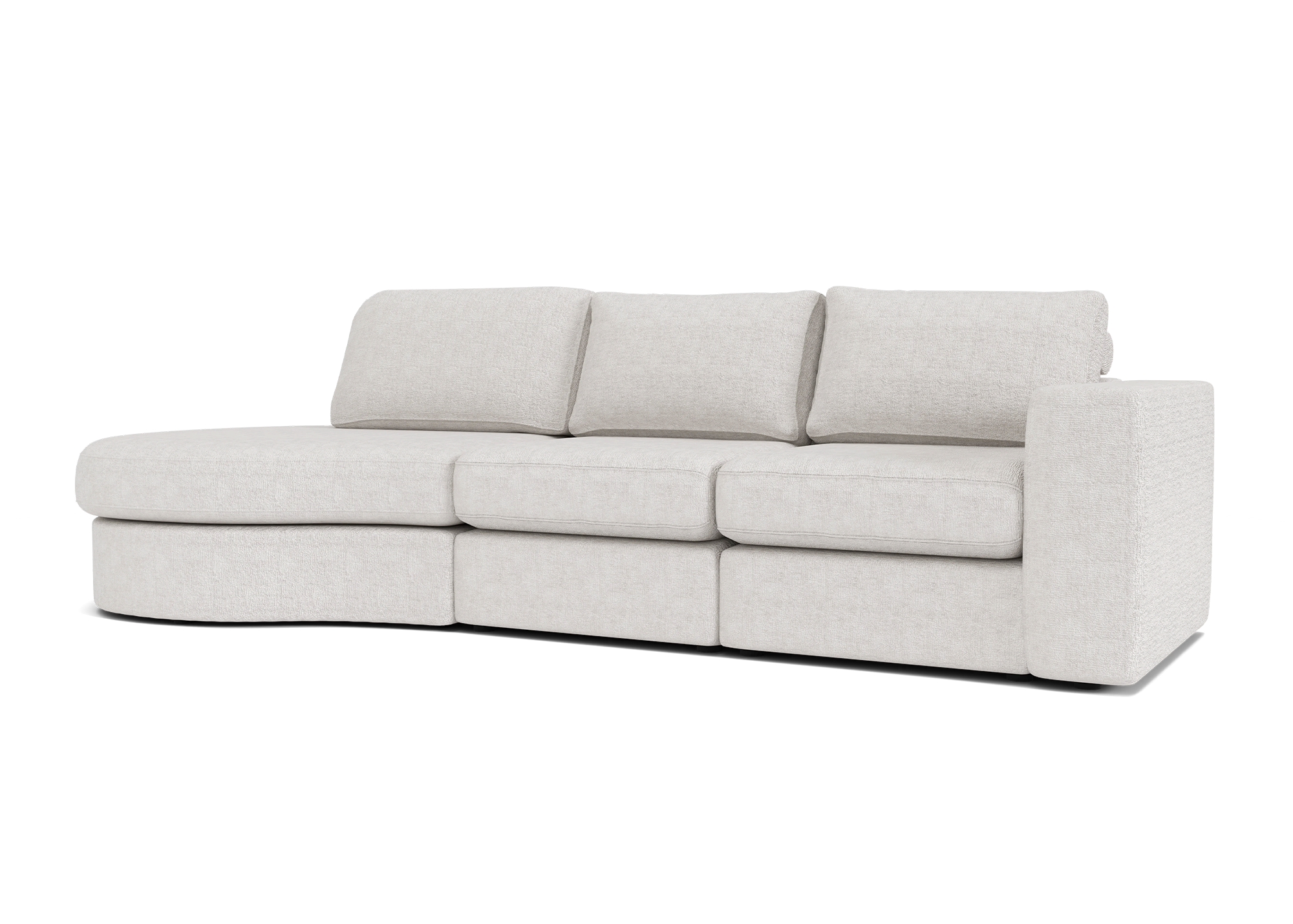 Brielle Harmony 3-zits bank met ottomaan in ivoor - Links