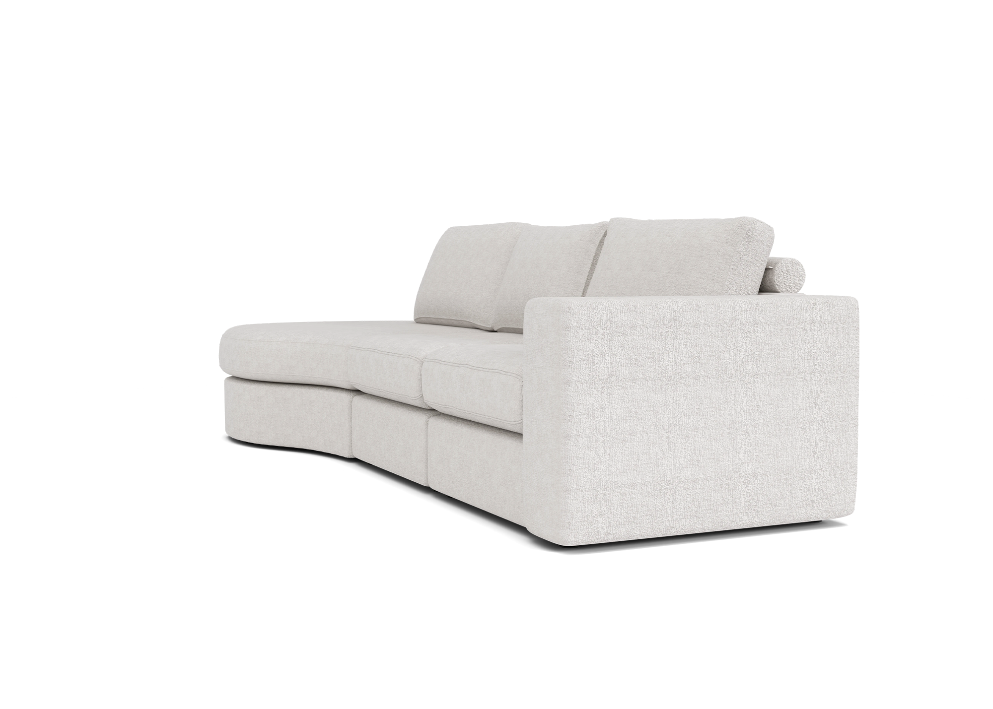 Brielle Harmony 3-zits bank met ottomaan in ivoor - Links