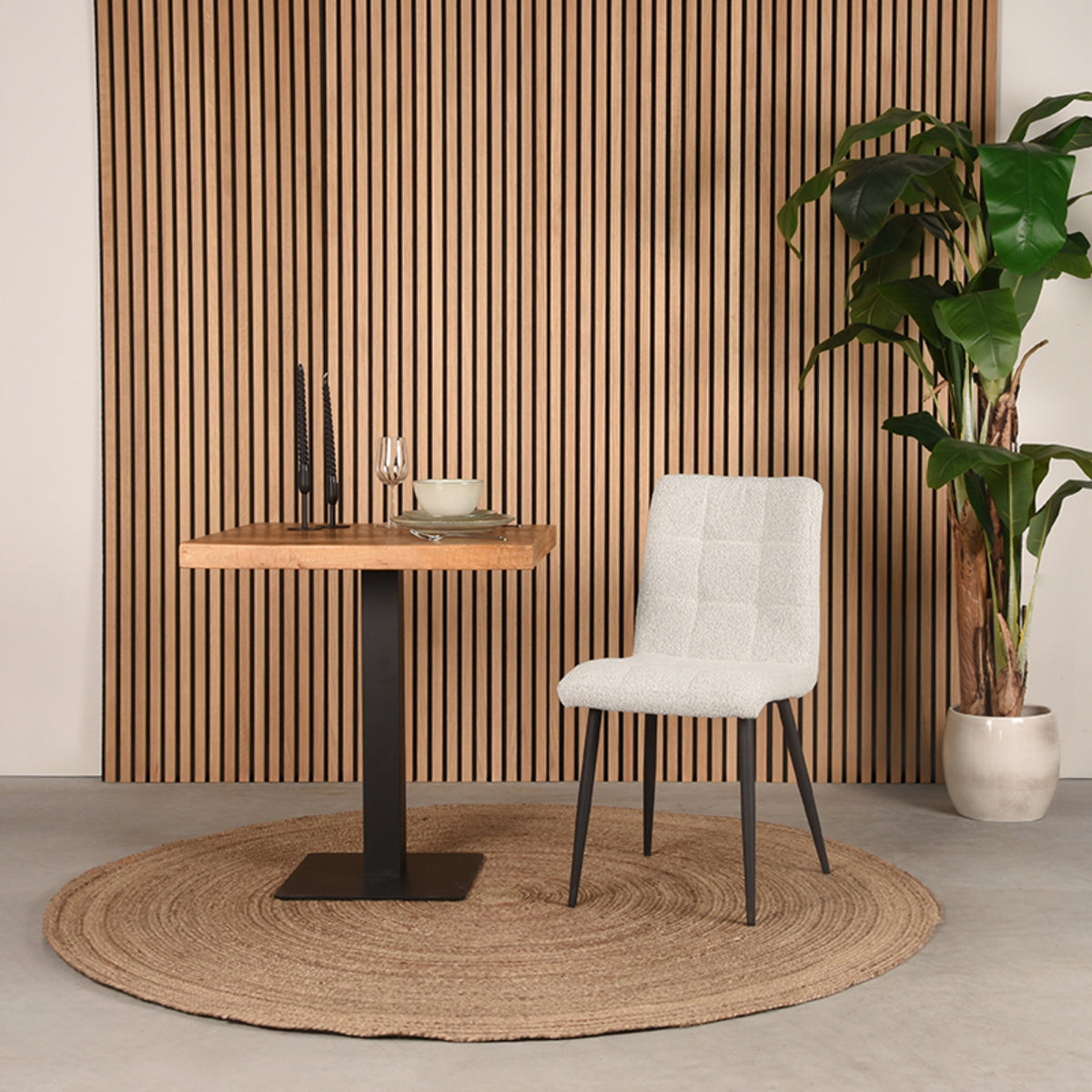 Eetkamerstoel Sam in Naturel - Boucle