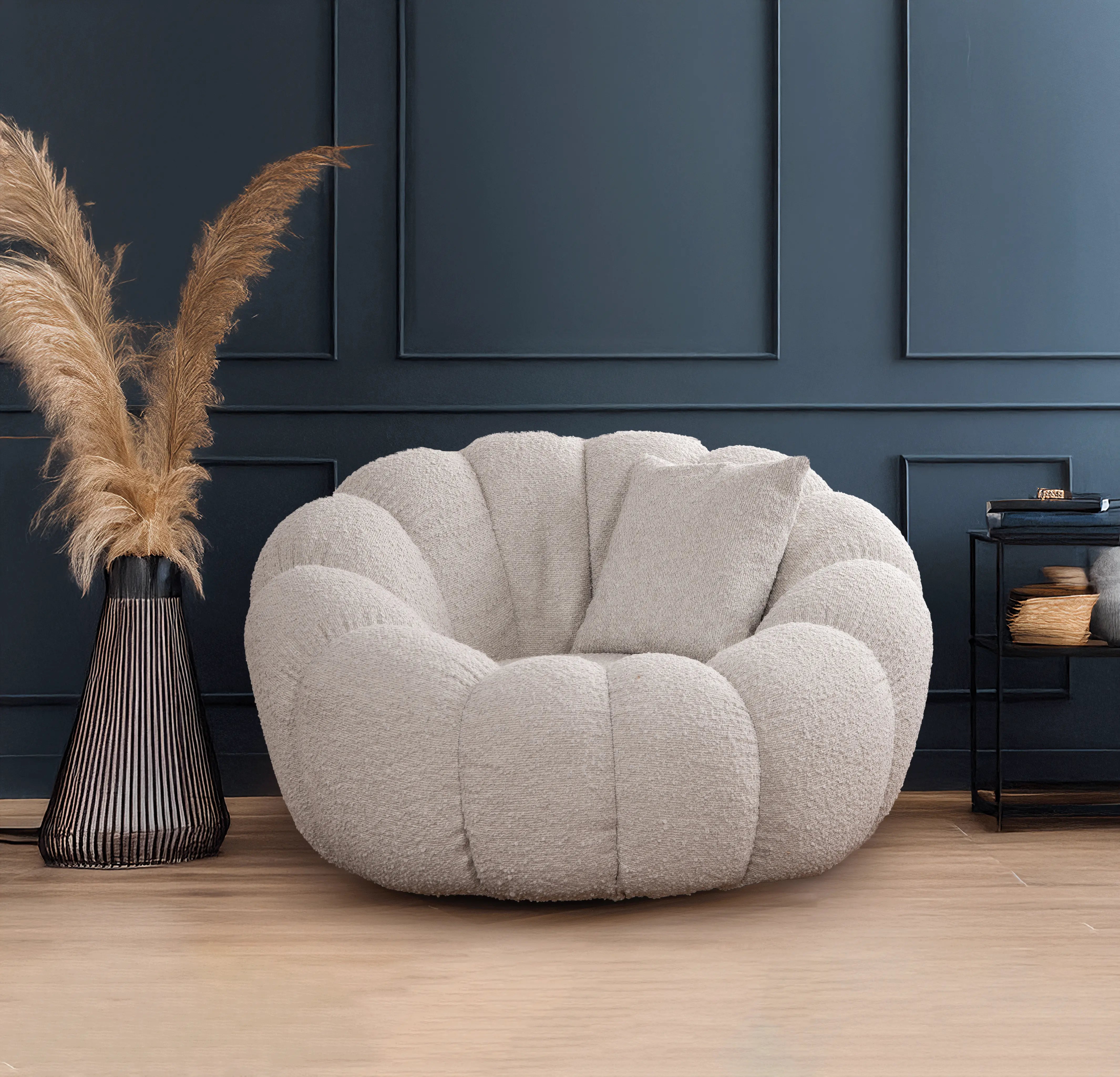 Bubbly draaiende fauteuil in bouclé