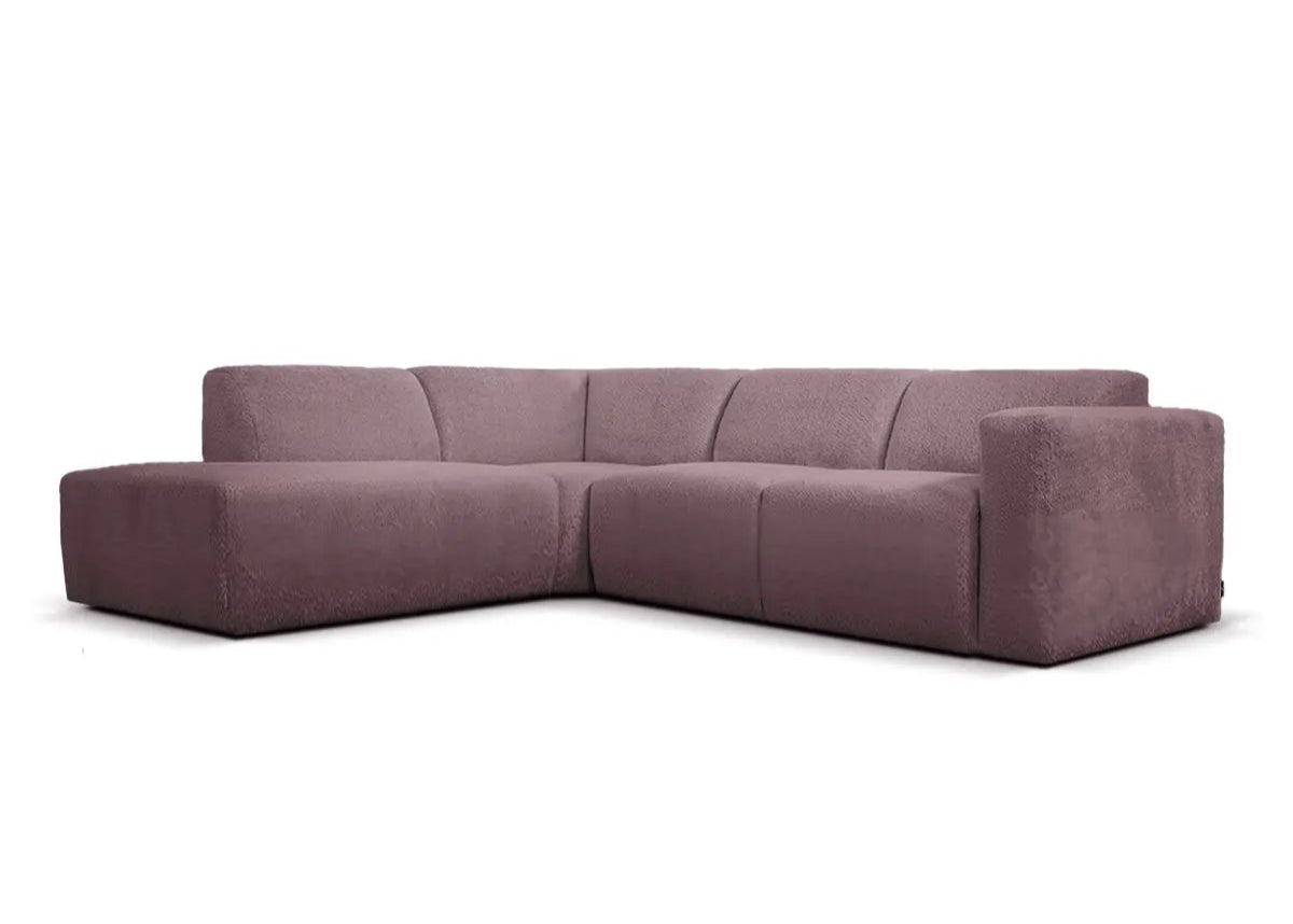 Japandi hoekbank met ottomaan Flamingo - Links