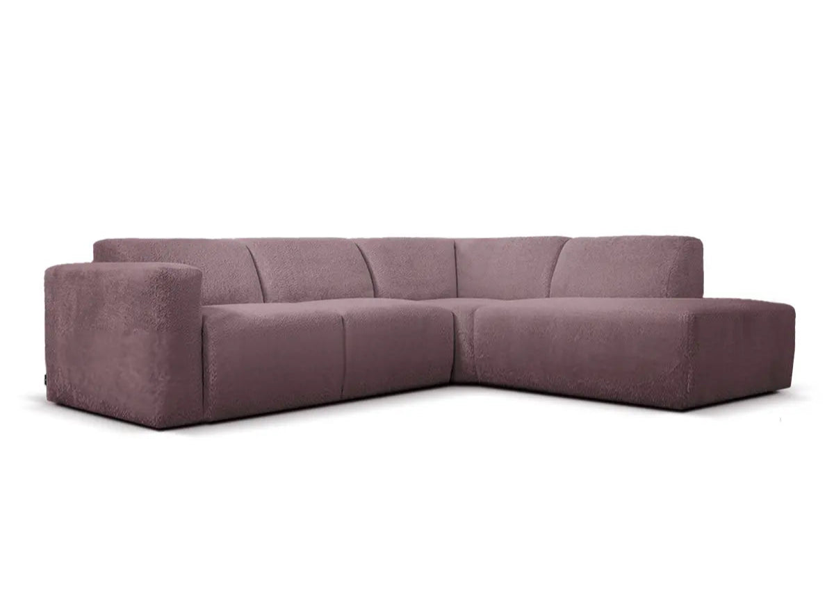 Japandi hoekbank met ottomaan Flamingo - Rechts