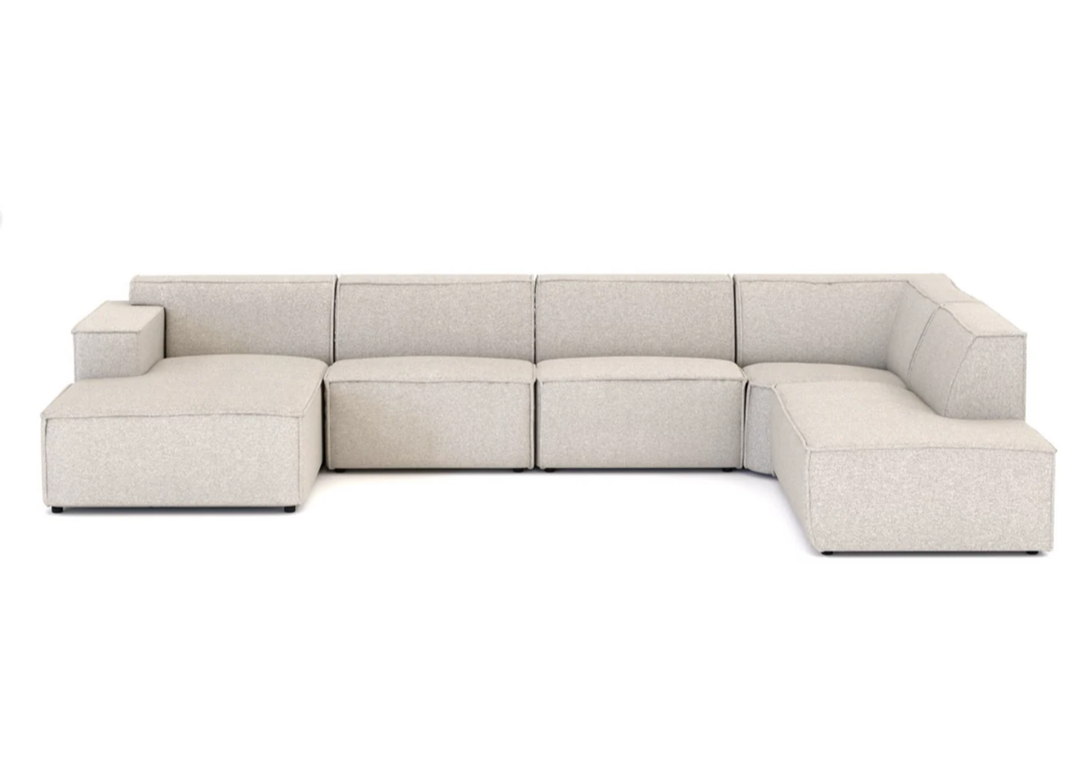 Ricco U-bank met ottomaan en lounge - Links