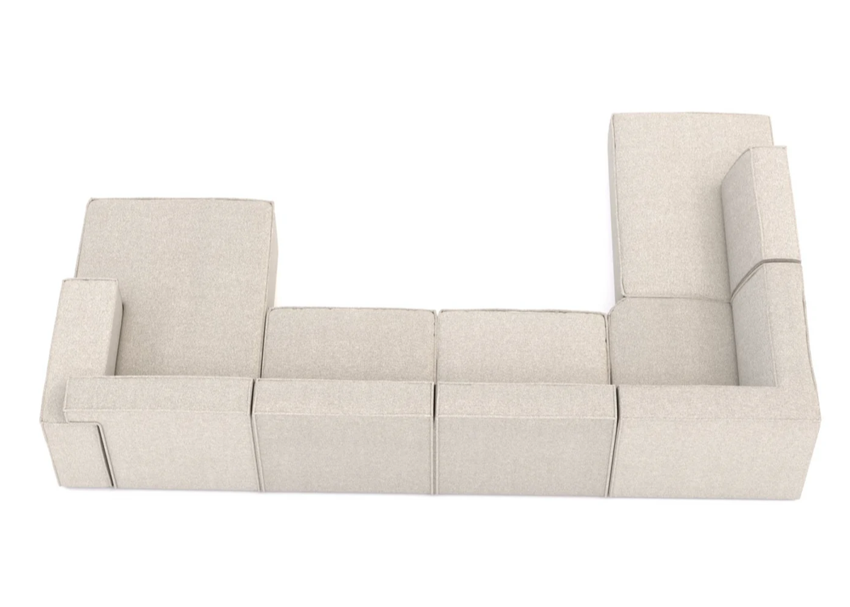 Ricco U-bank met ottomaan en lounge - Rechts