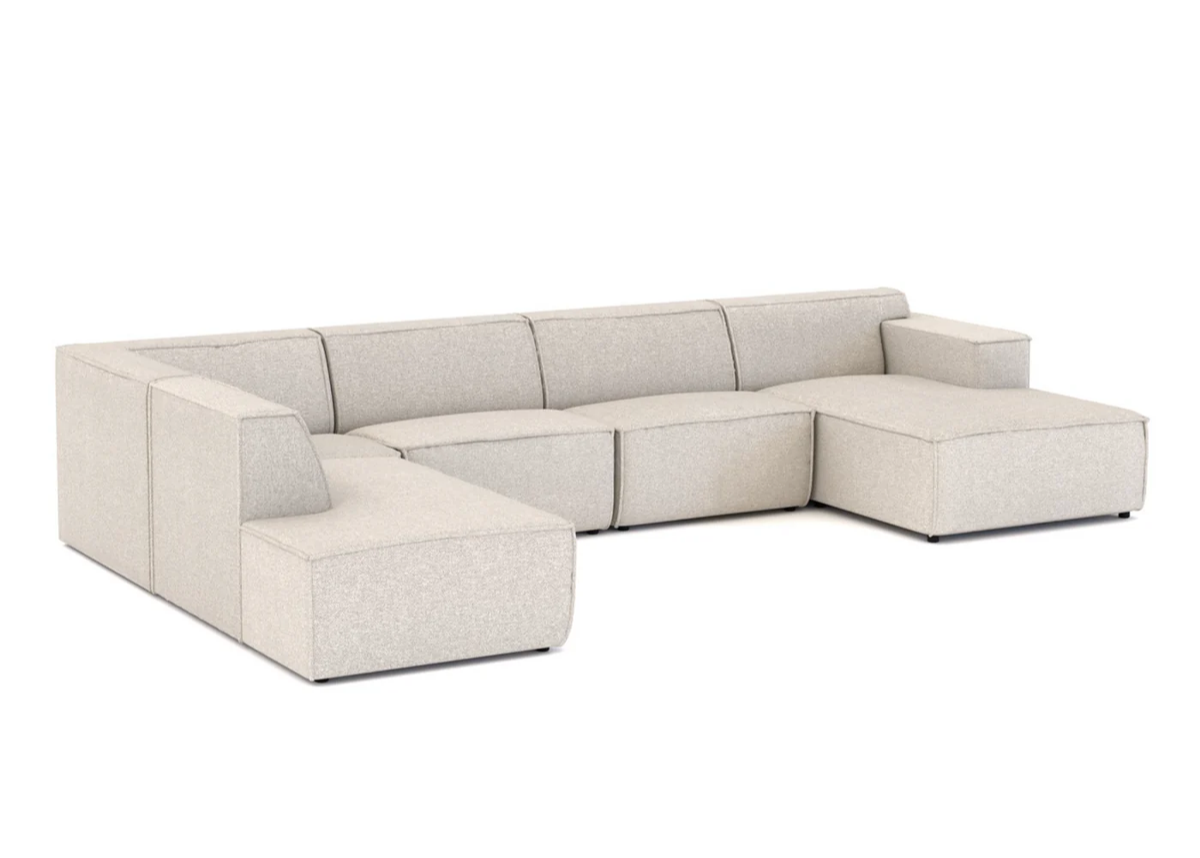 Ricco U-bank met ottomaan en lounge - Rechts