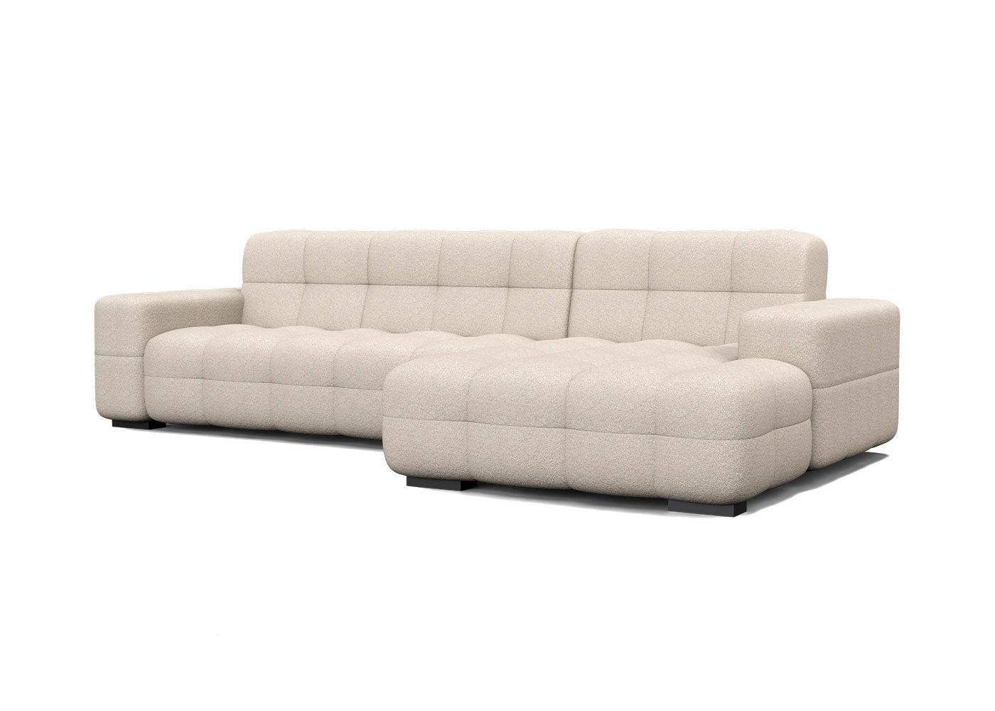 Kubus loungebank in beige - Rechts