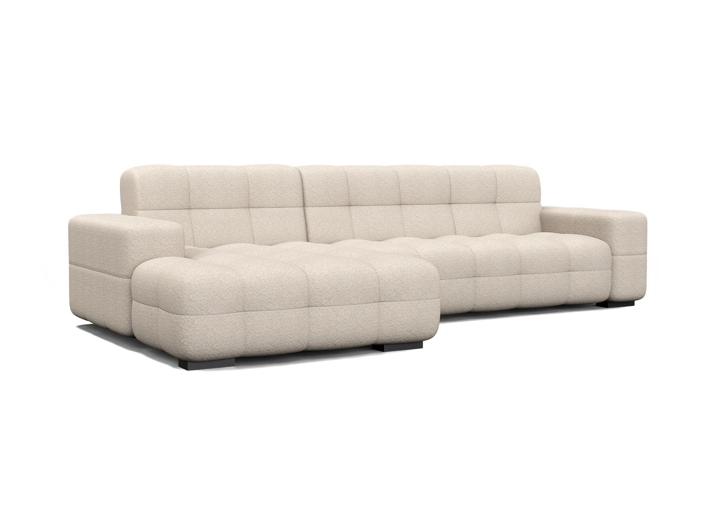Kubus loungebank in beige - Links