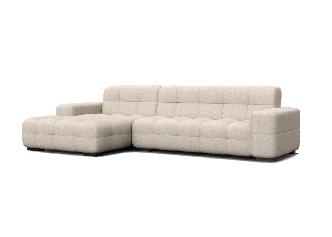 Kubus loungebank in beige - Links