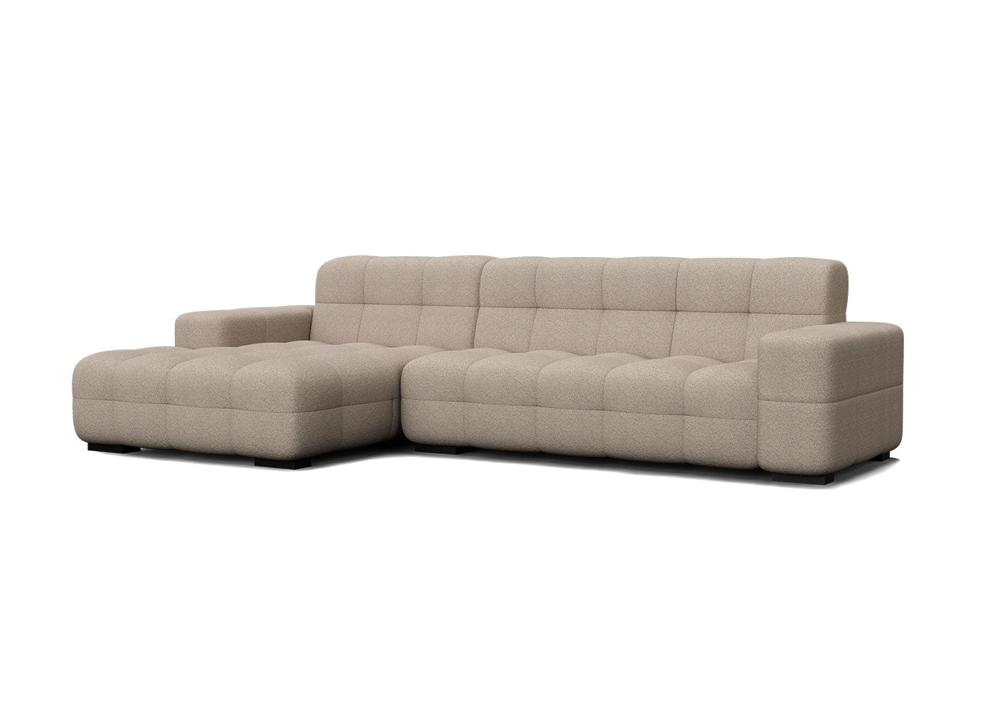 Kubus loungebank in lichtbruin - Links