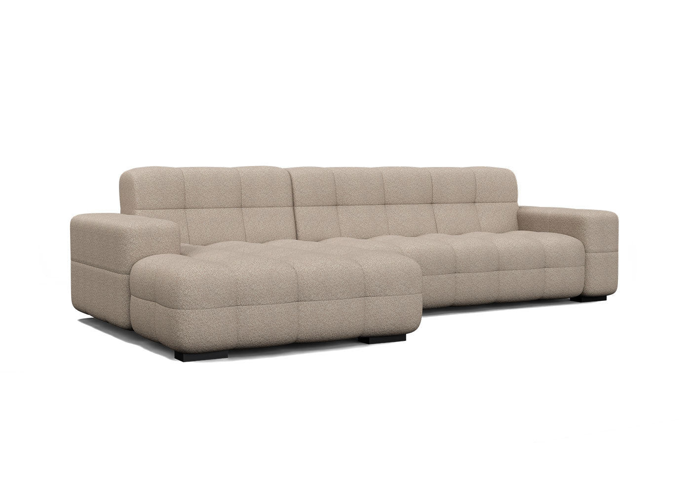 Kubus loungebank in lichtbruin - Links