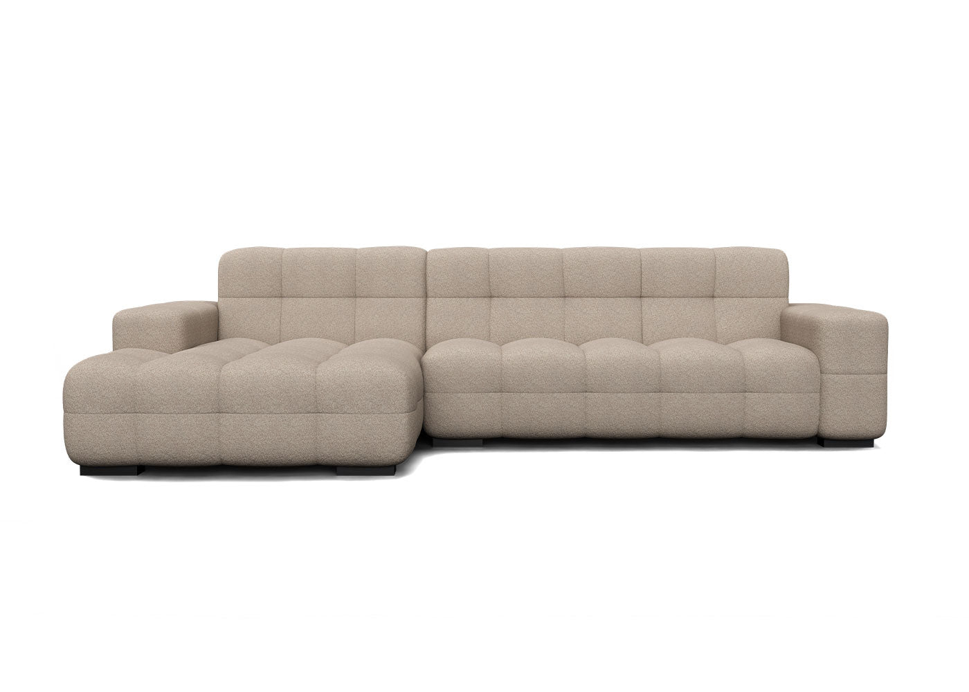 Kubus loungebank in lichtbruin - Links