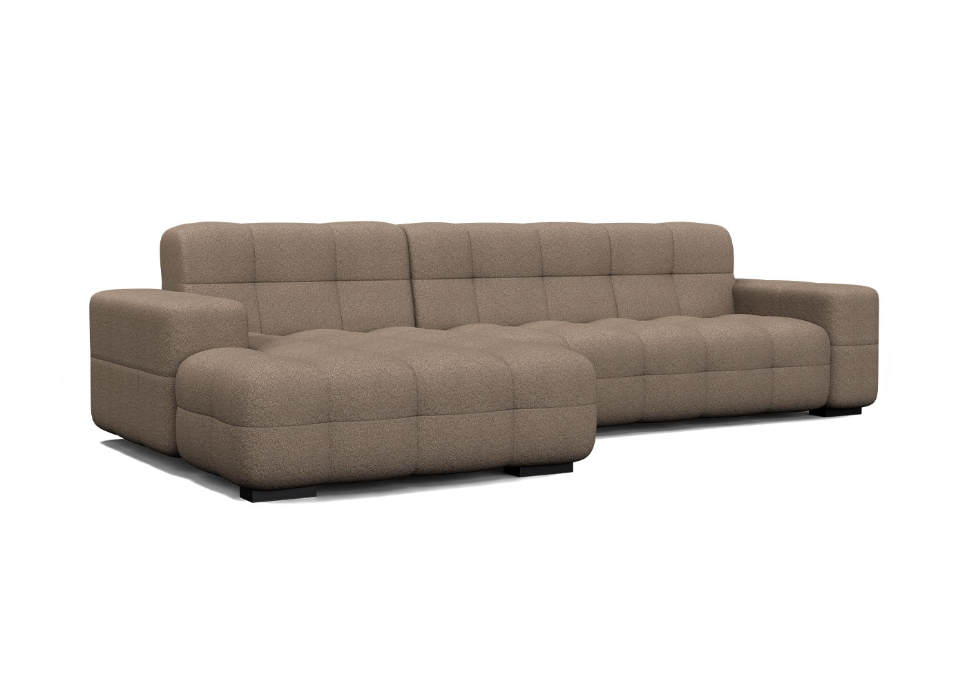 Kubus loungebank in bruin - Links