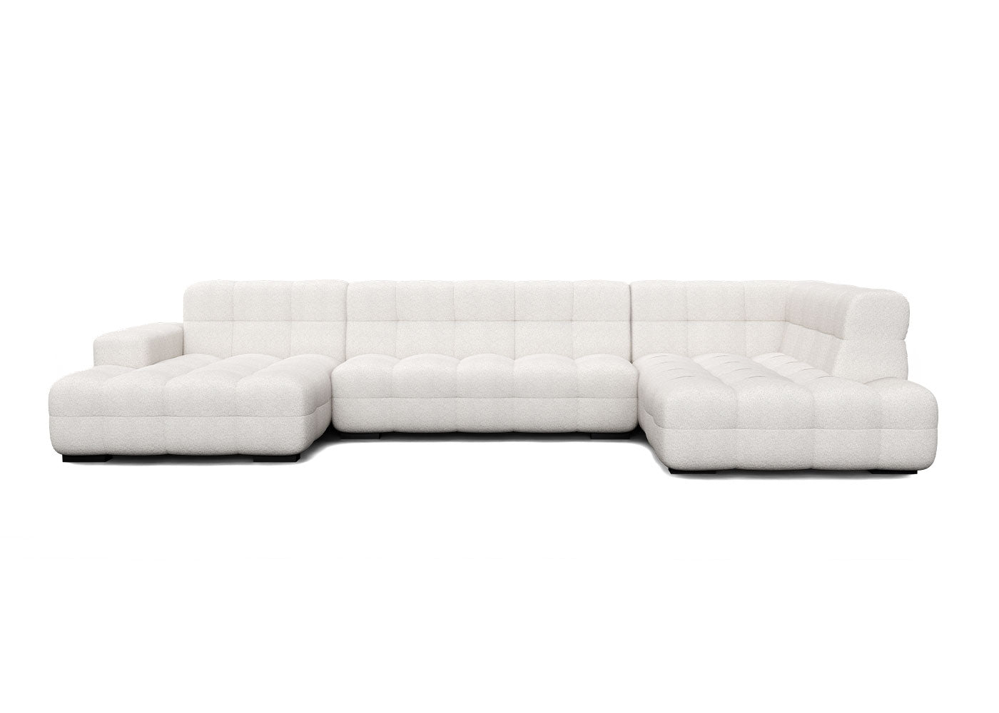 Kubus grote u-bank met eiland in ivoor - Links