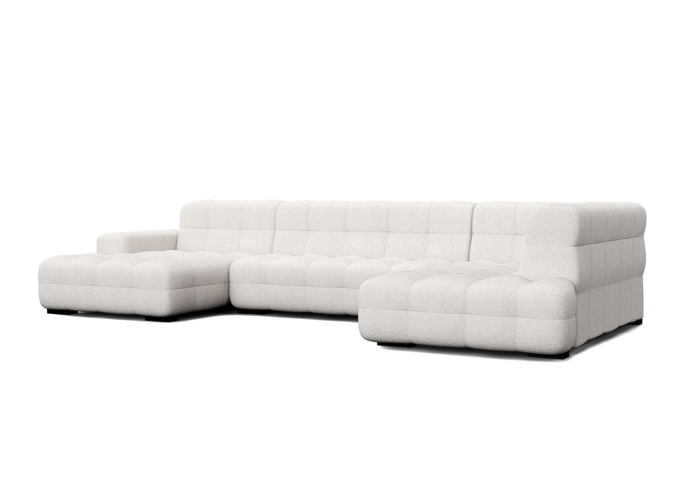 Kubus grote u-bank met eiland in ivoor - Links