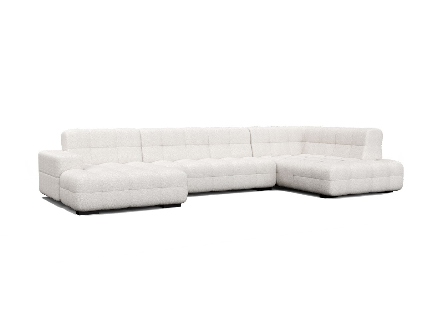 Kubus grote u-bank met eiland in ivoor - Links